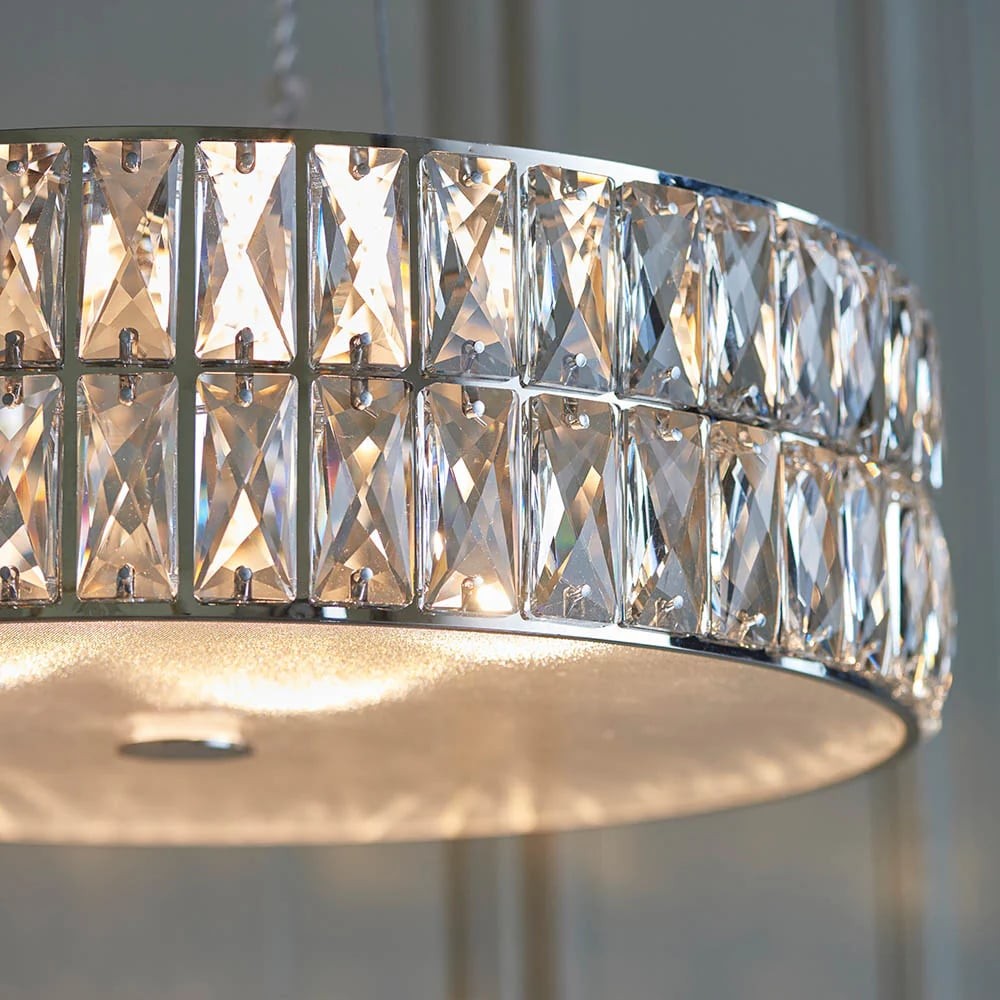 Glomara Style Geometric Crystal Pendant Light - Glamorous Dining Room Centerpiece K1936