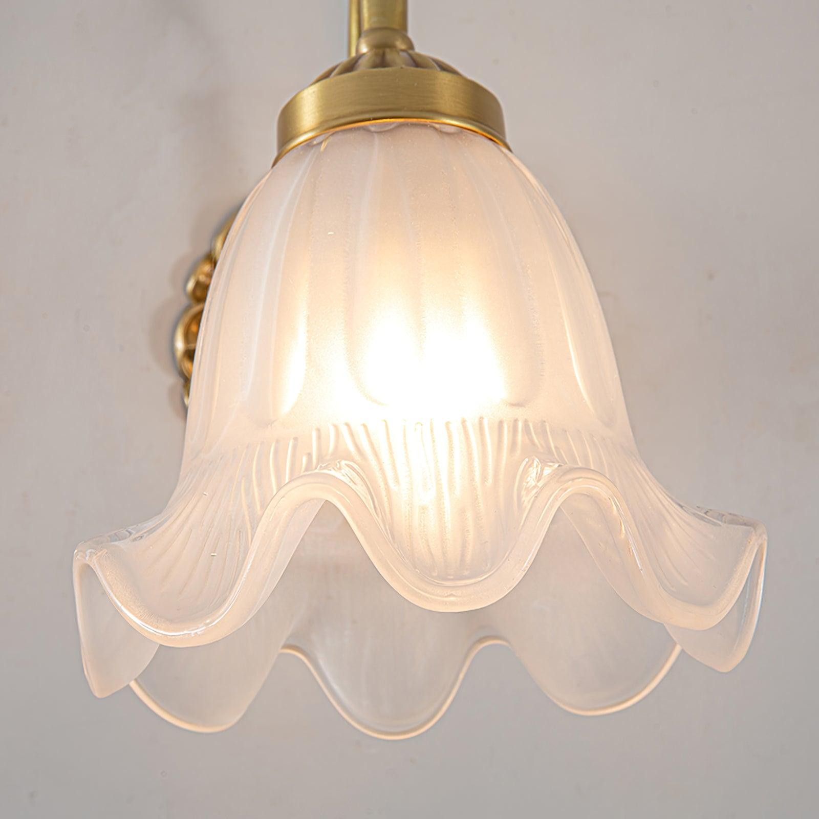 Nordic Modern Retro Elegant Flower Brass Glass Wall Lamp K276