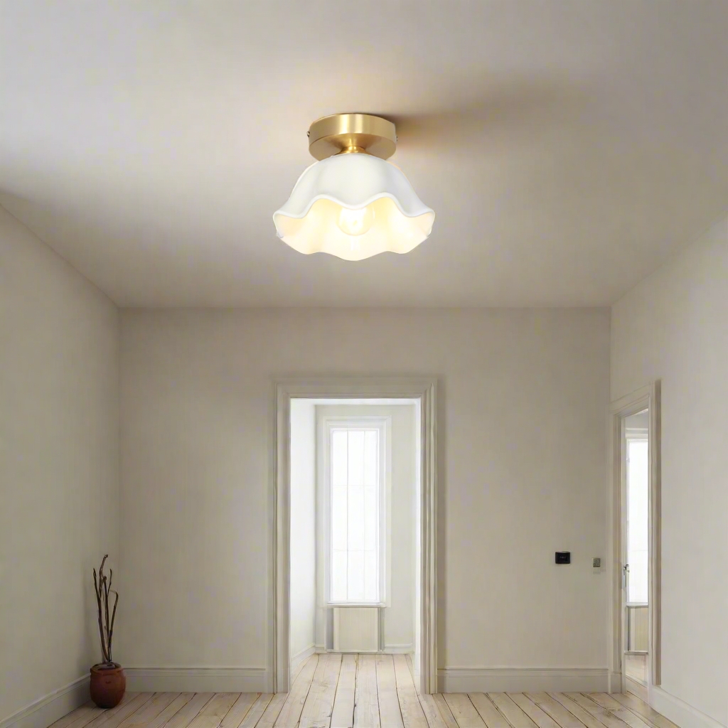 Blossom Glow Mid-Century Ceramic Ceiling Light D952