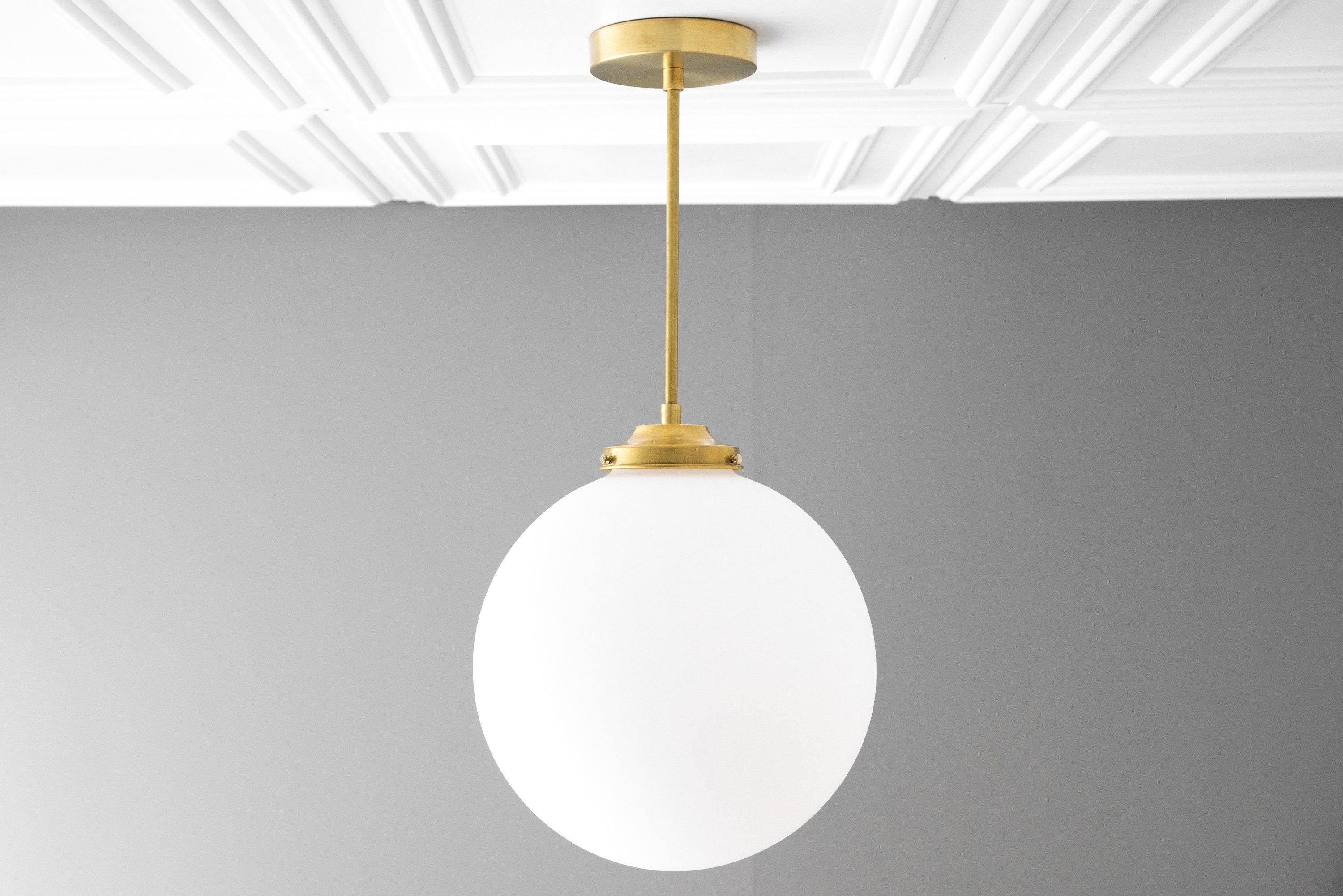 Glorica Glass 12 Inch Globe Ceiling Light - Frosted Glass Art Deco Pendant And Flush Mount K1507