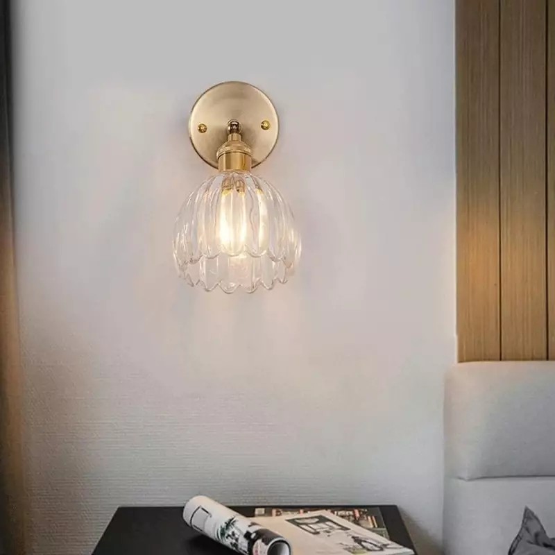 Antique Brass Tulip Glass Wall Light K122
