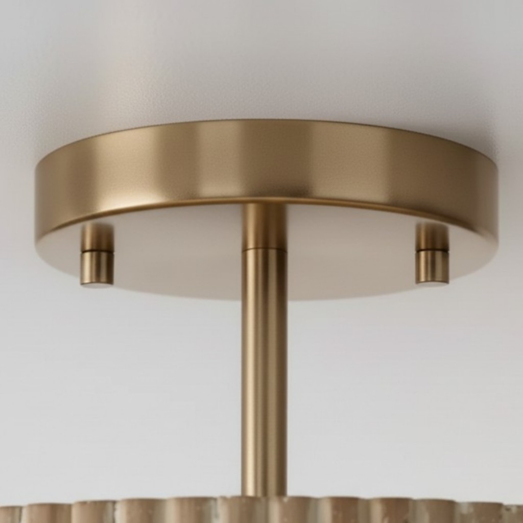 Flutera Fluted Drum Ceiling Light - Farmhouse Textured Flush Mount Lighting for Living and Bedroom K2243