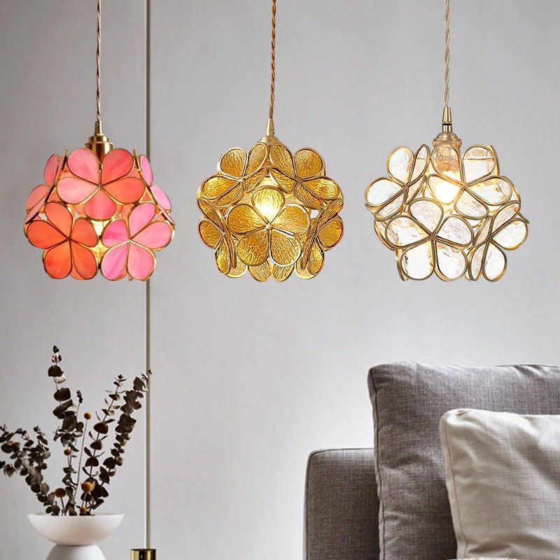 Flower Petal Glass Pendant Light