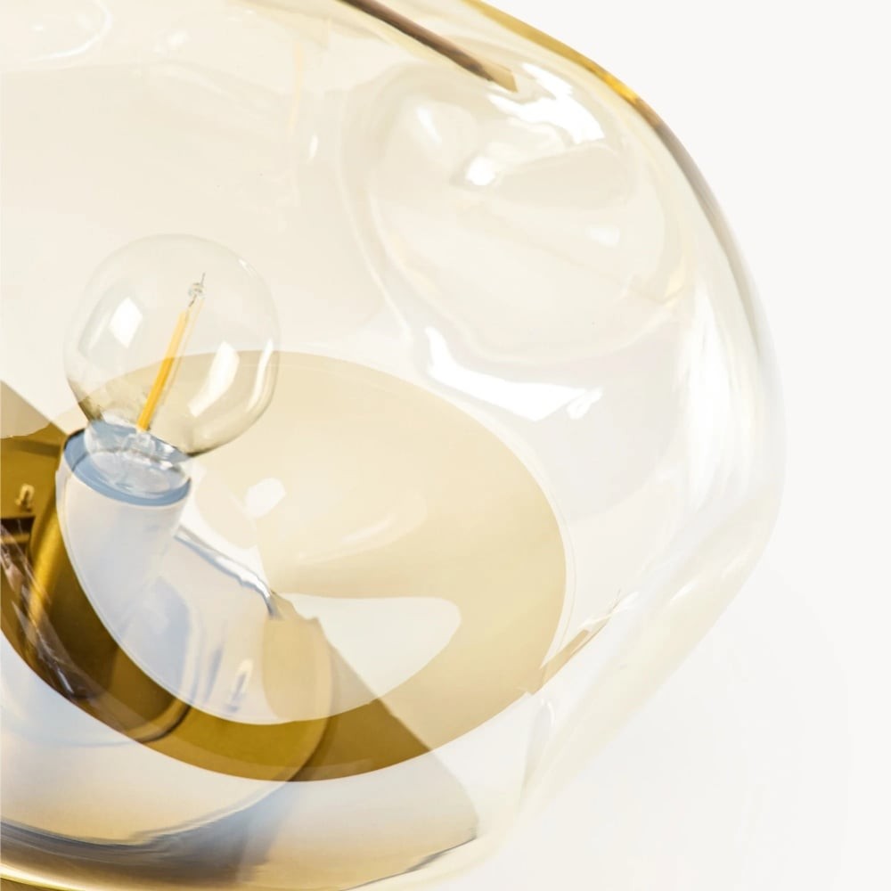 Glissora Glass Table Lamp - Soft Sculptural Glass Form for Living Room or Bedroom K1764