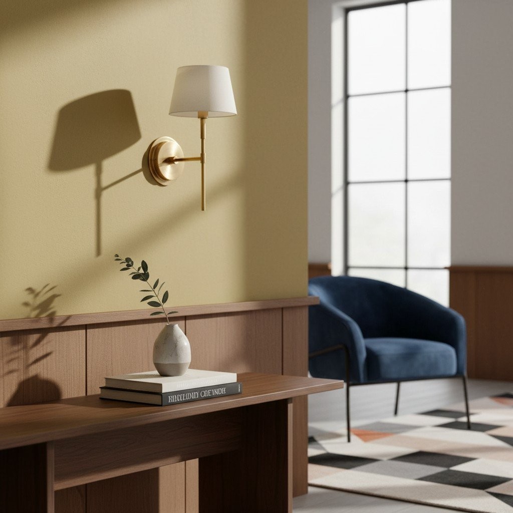 Cremaris Metal Wall Light with Fabric Shade - Timeless Sconce for Interior Lighting K1989