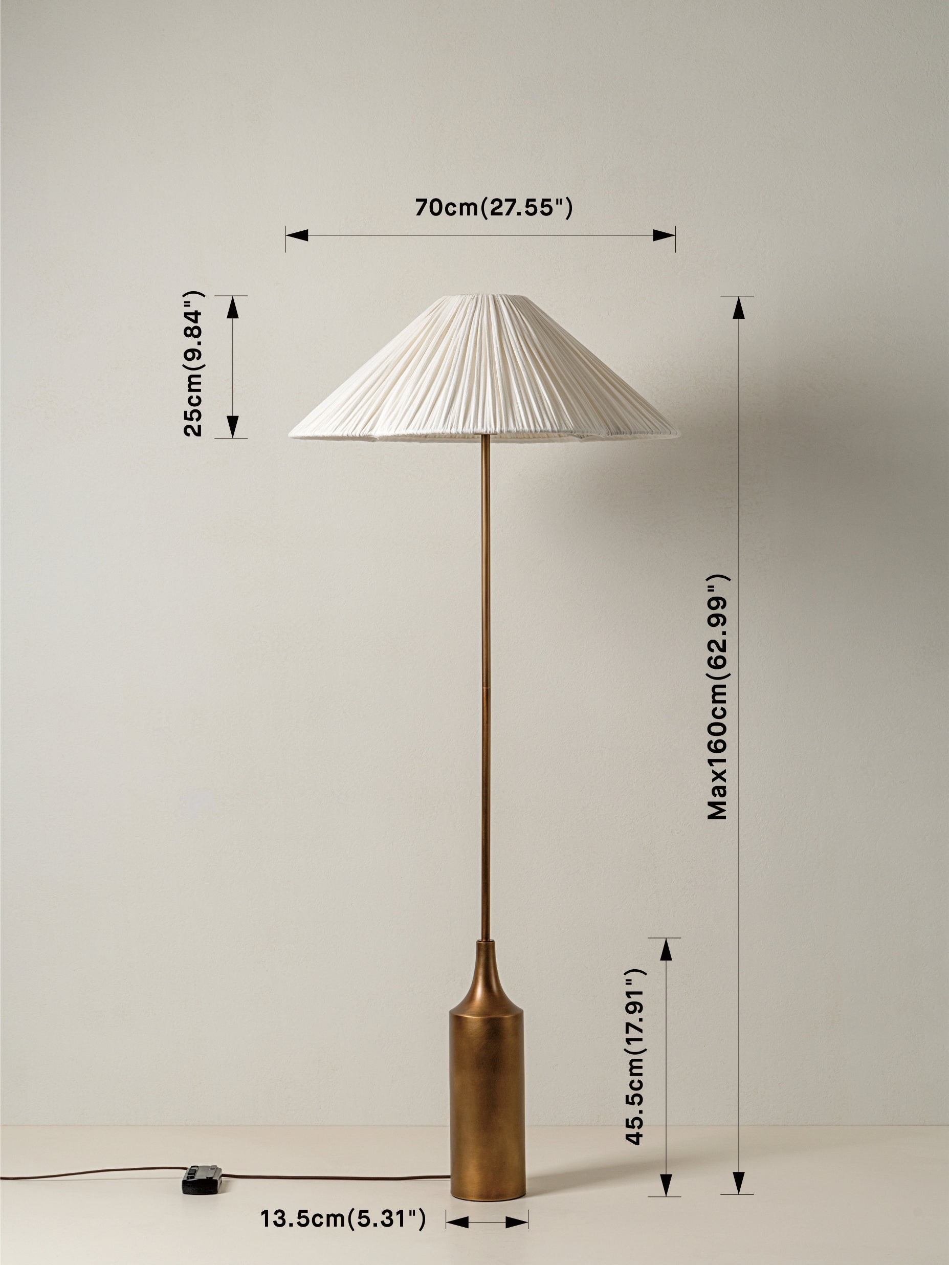 Scalloped Fabric Shade Floor Lamp – Elegant Tall Floor Lamp For Bedroom or Hallway K1570
