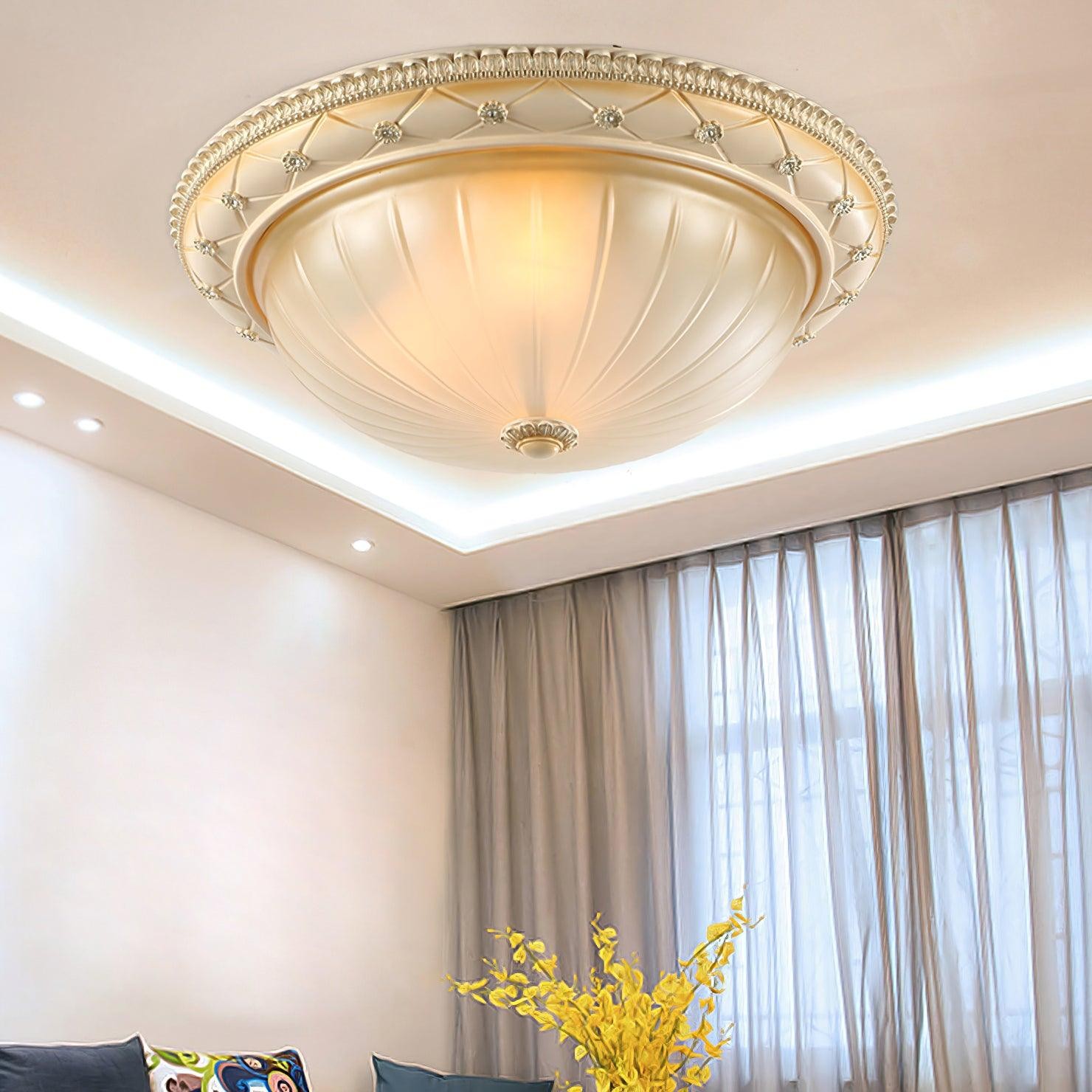 European Vintage Style Resin Ceiling Light for Bedroom K371