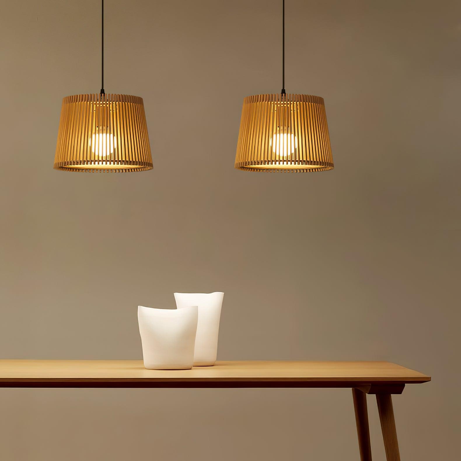 Wooden Log Color Cage Pendant Light K654
