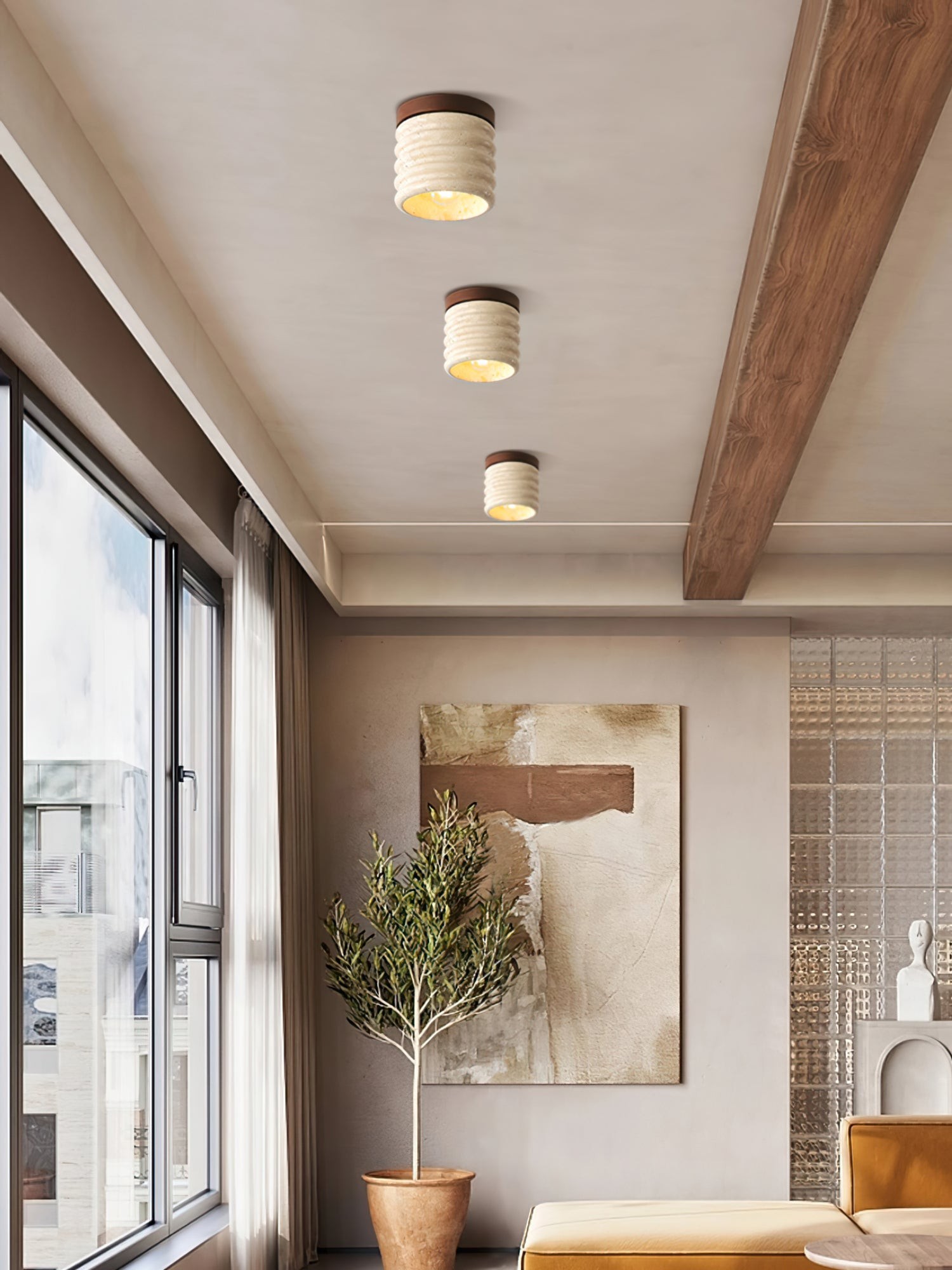 Vaarnii Travertine Ceiling Lamp K1092