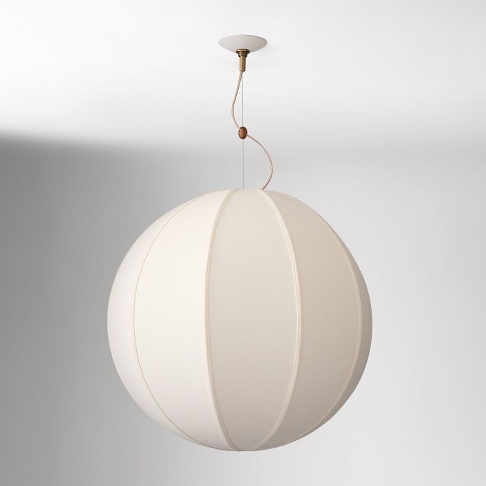 Alvian Pendant Light - Linen Shade with Adjustable Height for Cozy Dining K1384