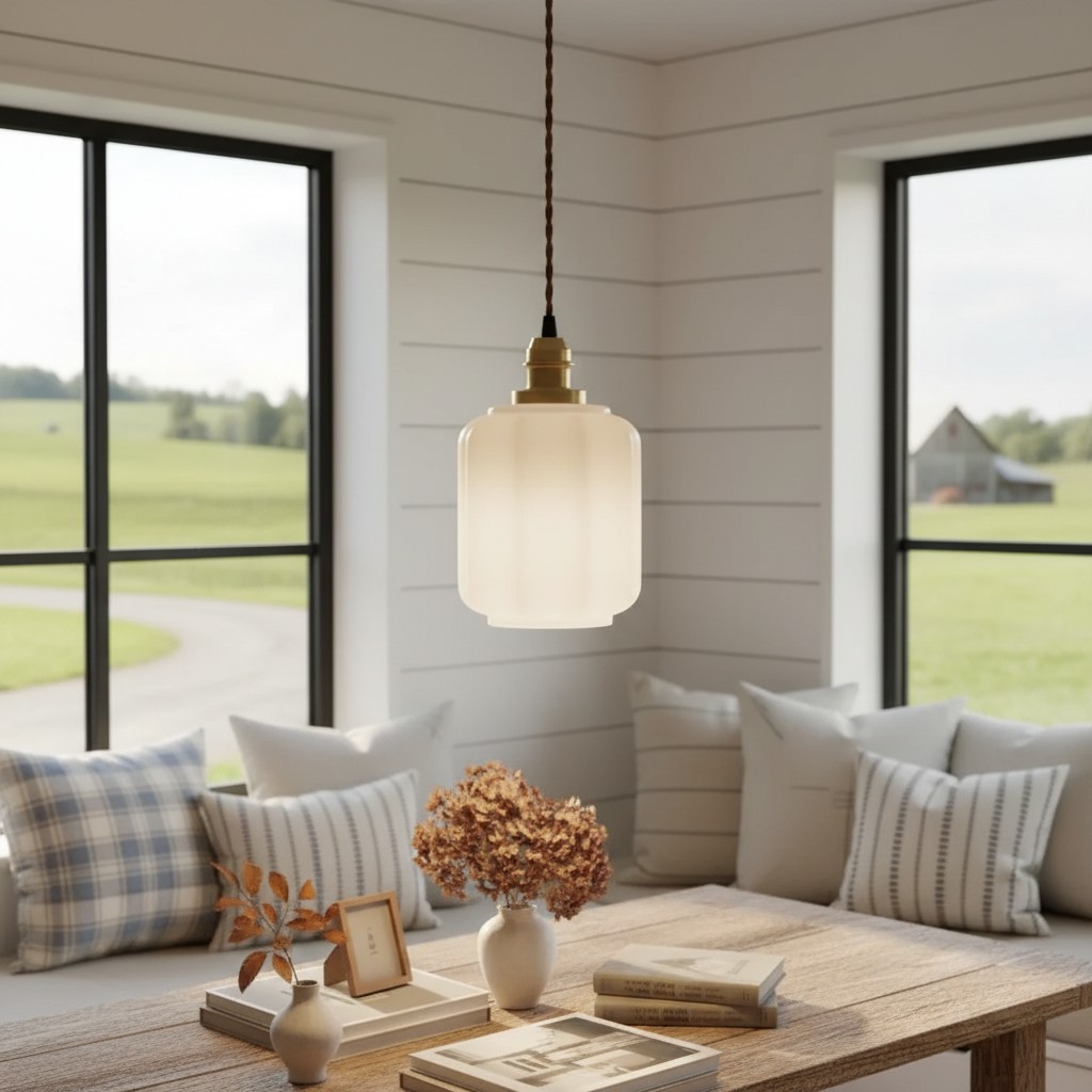 Glassora Creative Glass Lantern Pendant Lamp - Stylish Hanging Light for Kitchen or Bedroom K2228