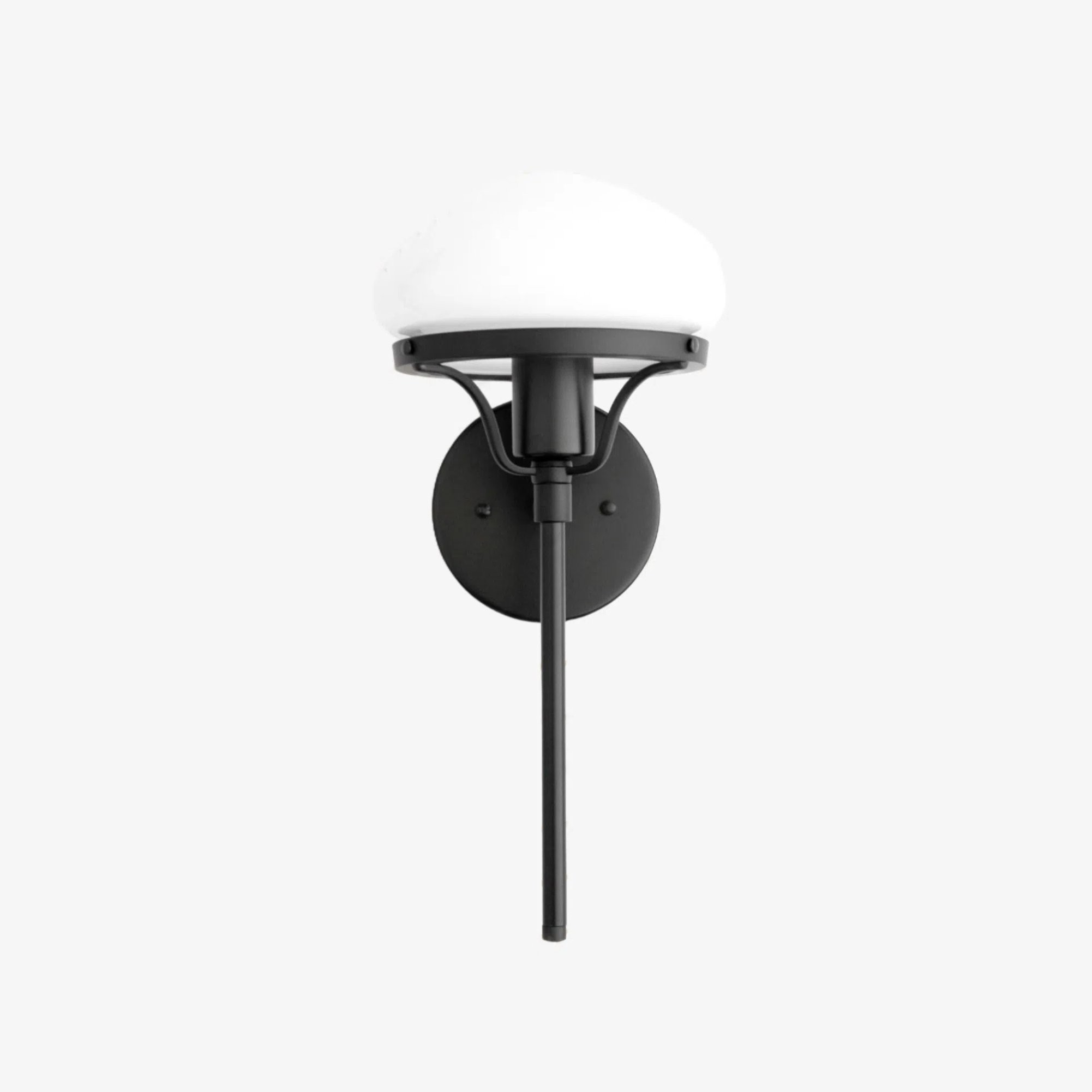 Ornato Luxe Modern Art Deco Wall Light - Opal Glass Globe Sconce - Brass or Black K1503