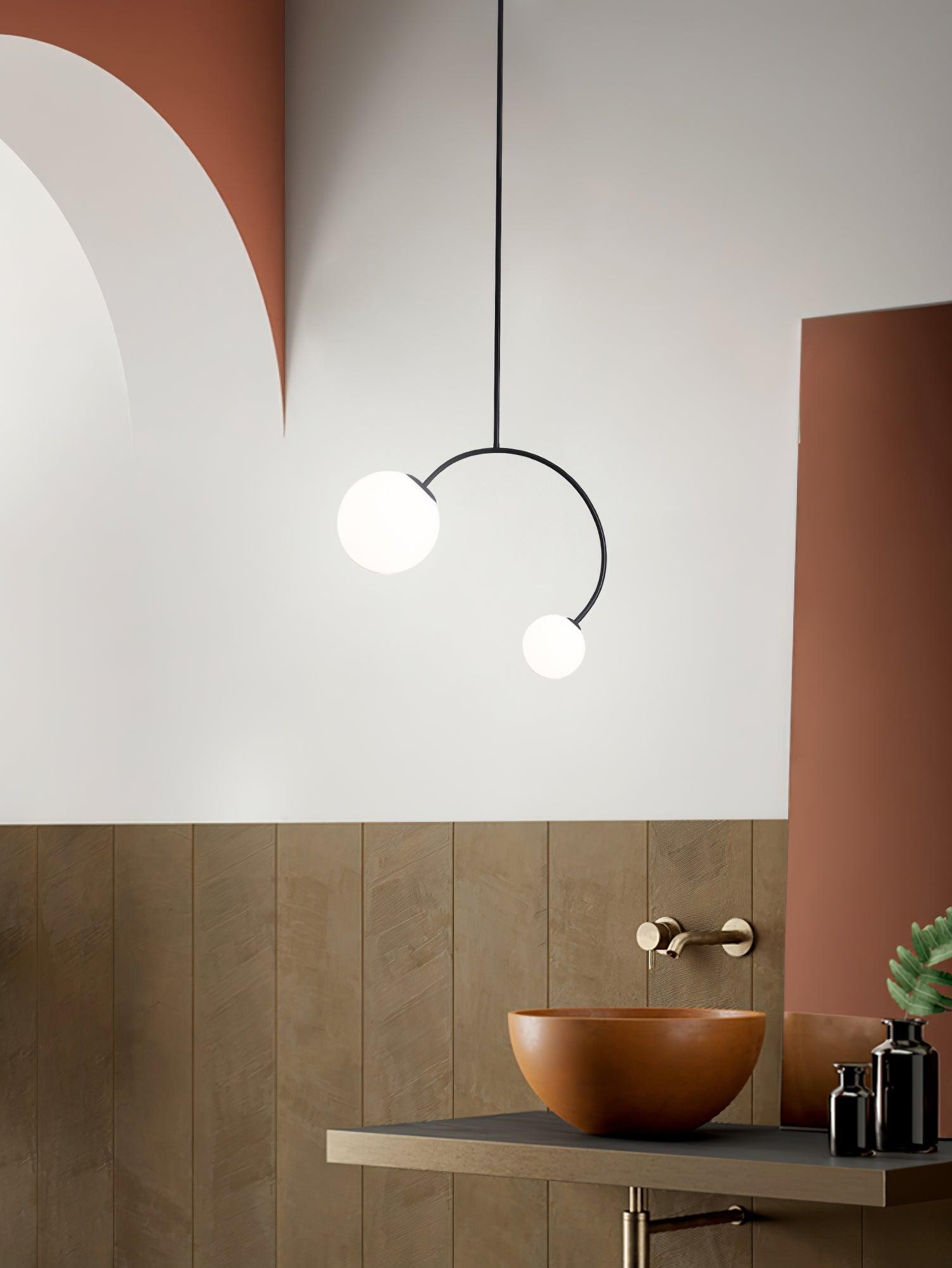 Creative Double Heads Glass Pendant Lamp K249