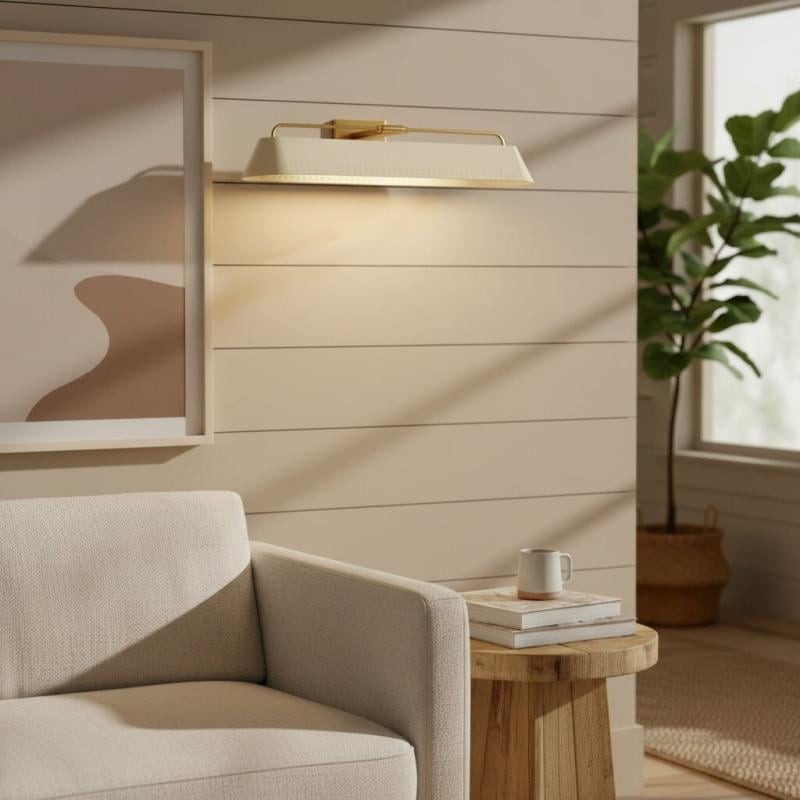 Libris Wall-Mounted Picture Light - Modern Steel Frame with Soft Sand Shade for Entryway & Dining K2183