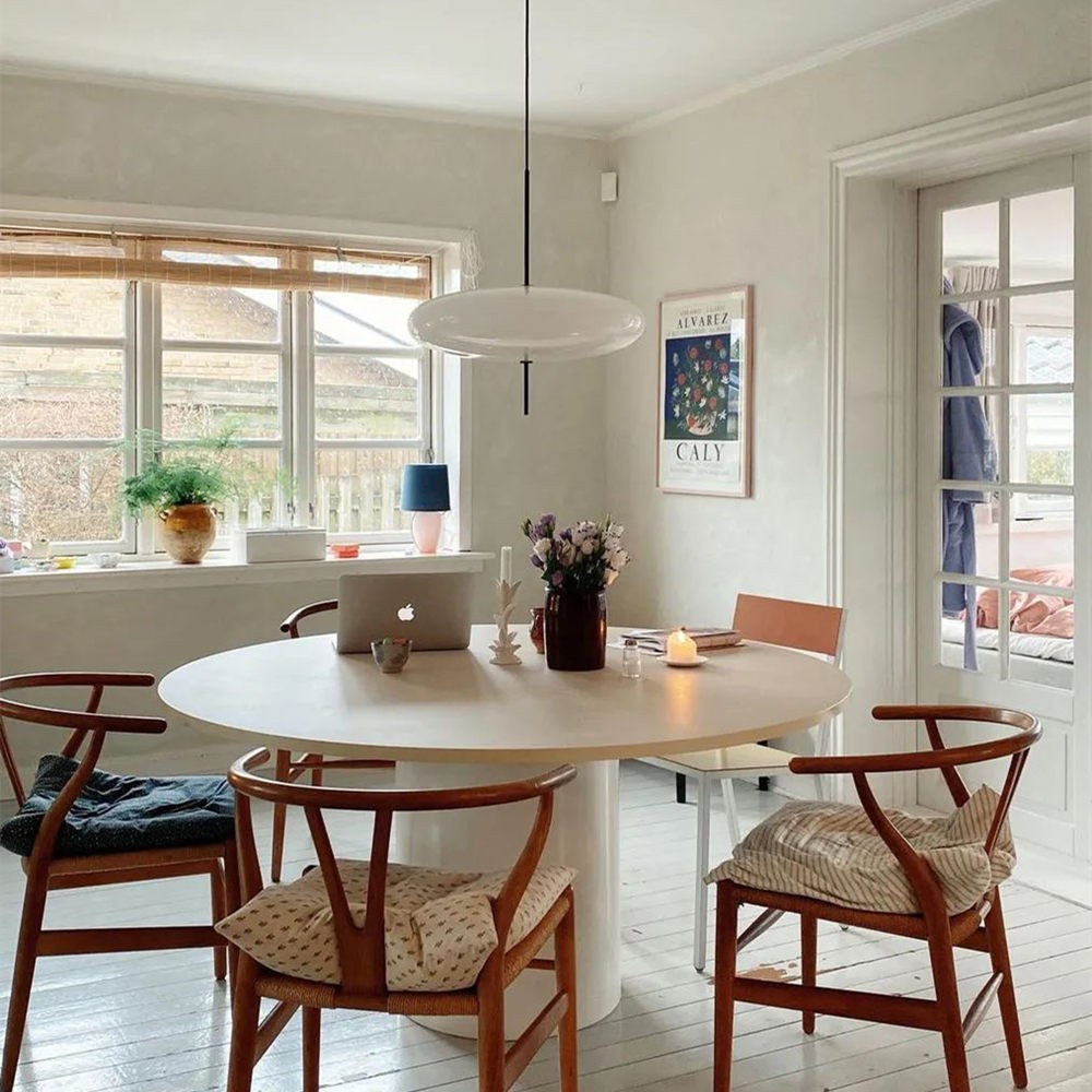 Minimalist Model 2065 Pendant Lamp - Oval Acrylic Lighting for Dining Room and Living Spaces