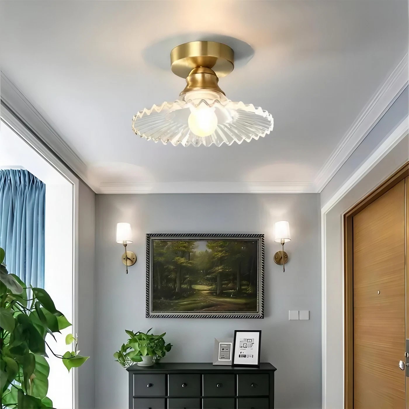 Vintage Design Stained Glass Ceiling Light K82