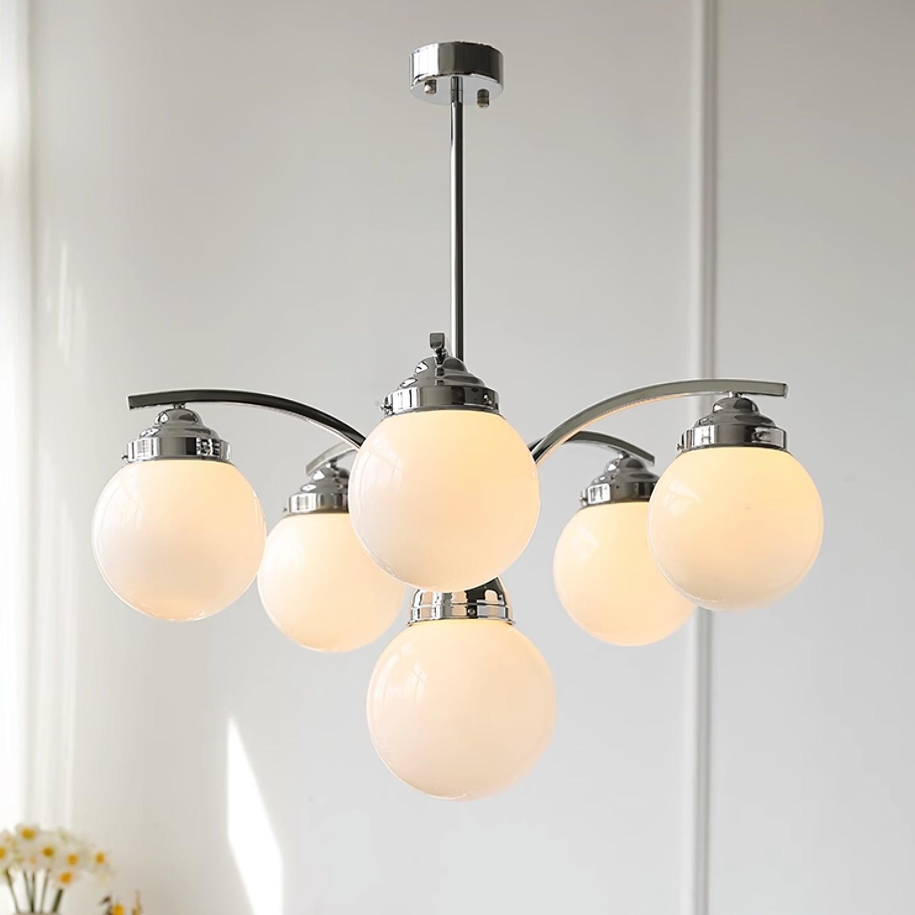 French Elegant Glass Orb Chandelier K596