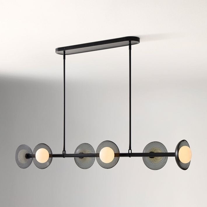 Elorina 6-Light Linear Chandelier - Modern Metal Light Fixture - Dining Room Lighting K1294
