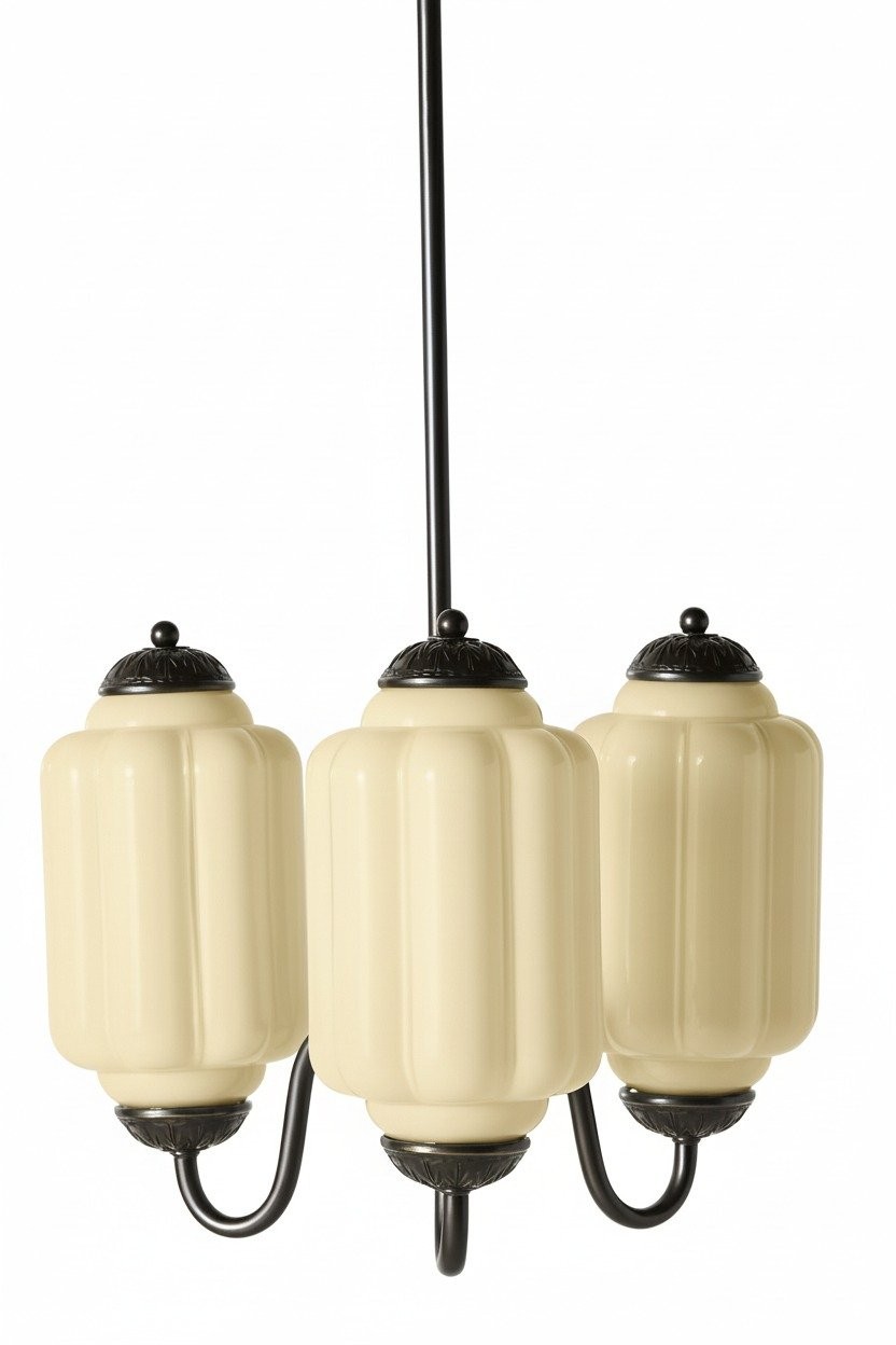 Eloise Classic Glass Pendant Light - Retro Glass and Metal Hanging Lamp for Kitchen Island Cafe K1475