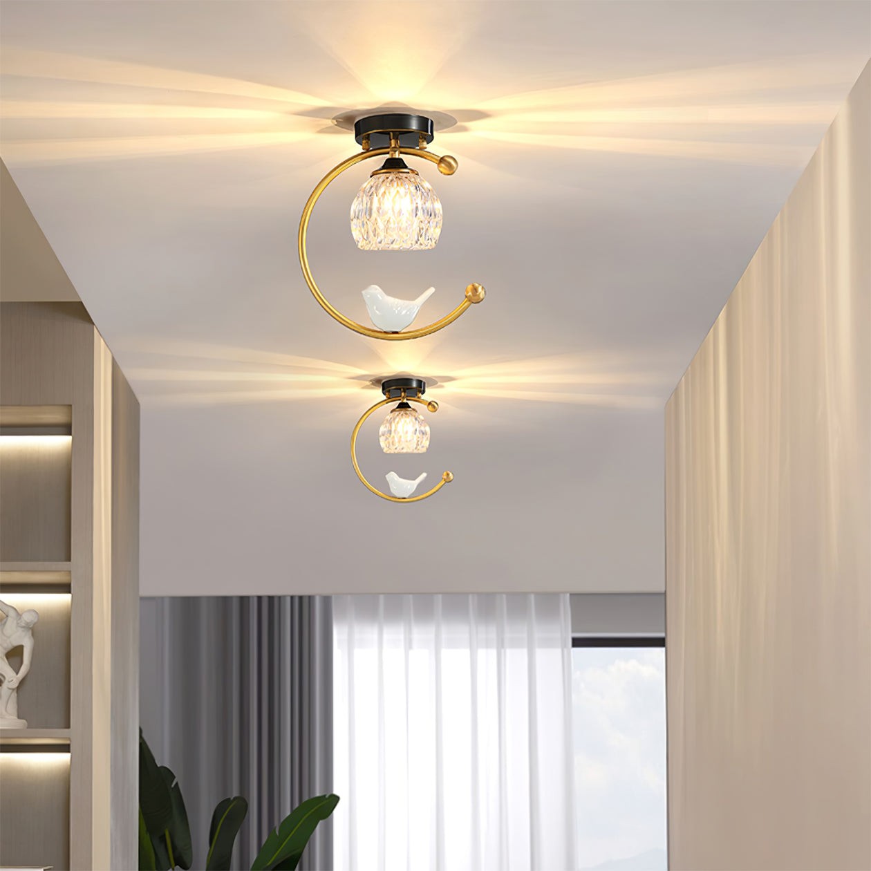 Ceramic Bird Ceiling Lamp K989