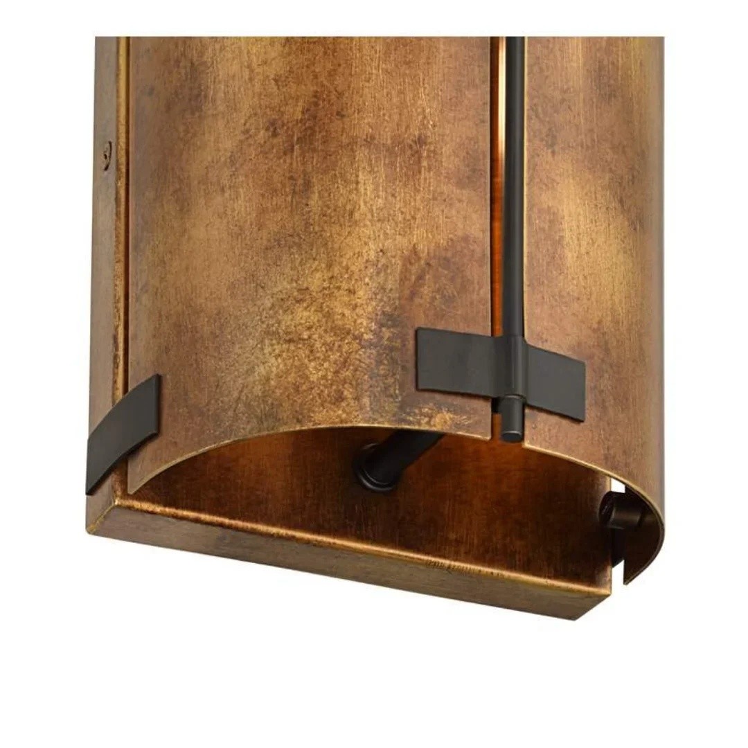 Rustivon Curved Metal Wall Sconce in Rustic Vintage Style - Perfect Lighting for Bedroom K2241