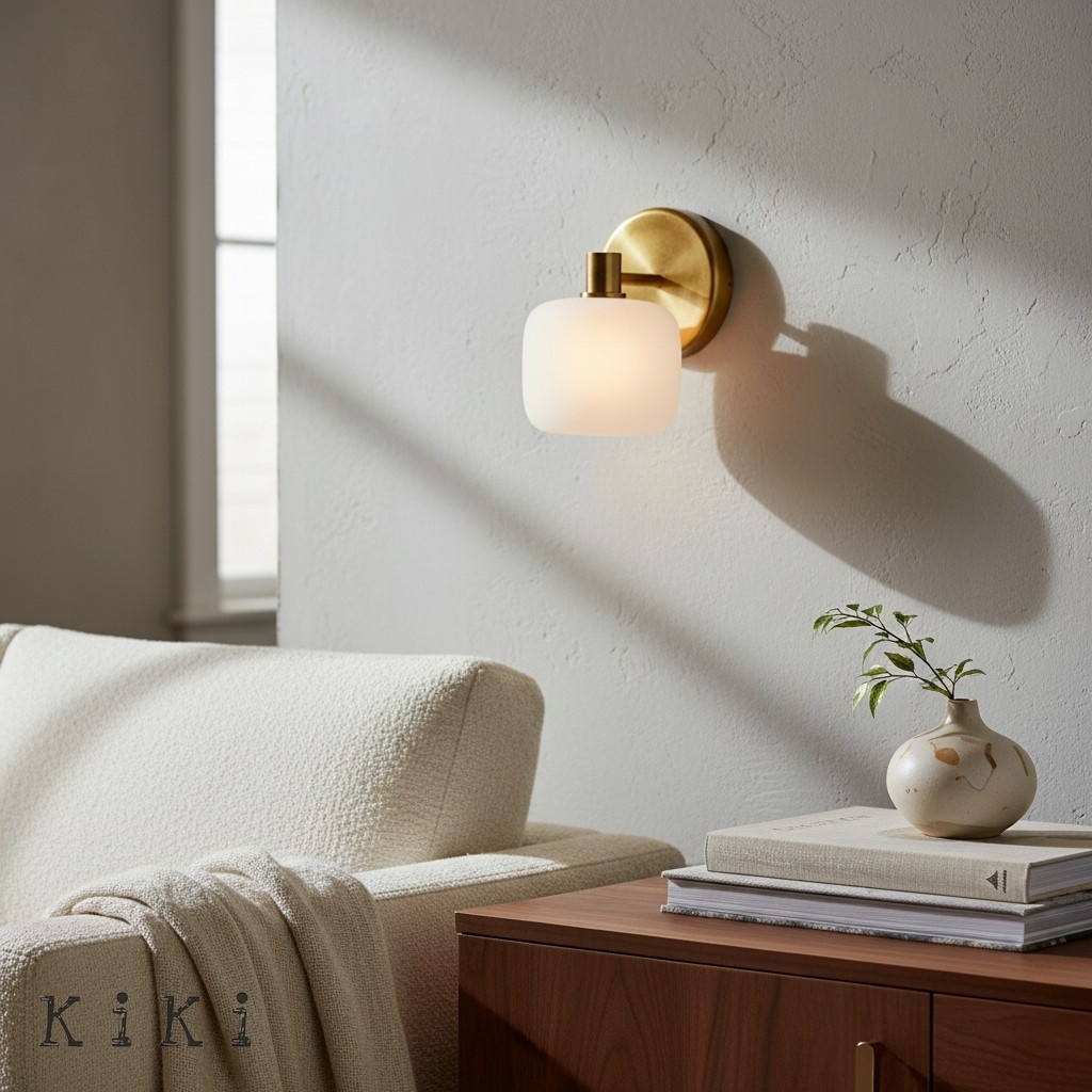 Lirra Modern Frosted Glass Wall Sconce - Minimalist Vanity Lighting for Bathroom K1714