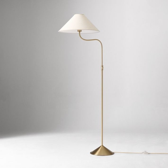 Fibura Elegant Floor Lamp Linen Shade Champagne Bronze – Add Warmth K1330