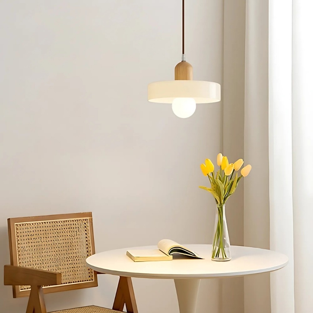 Modern Nordic Wood Disc Orb Pendant Light K894
