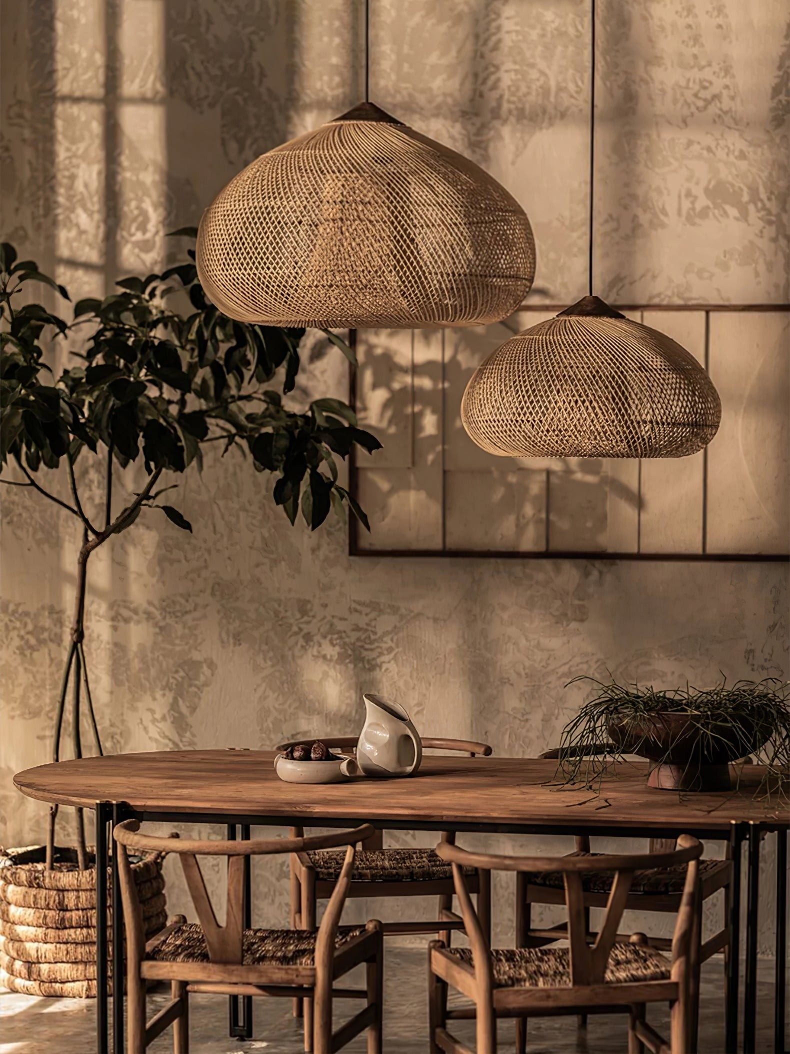 Harp Braided Rattan Pendant Lamp K1175