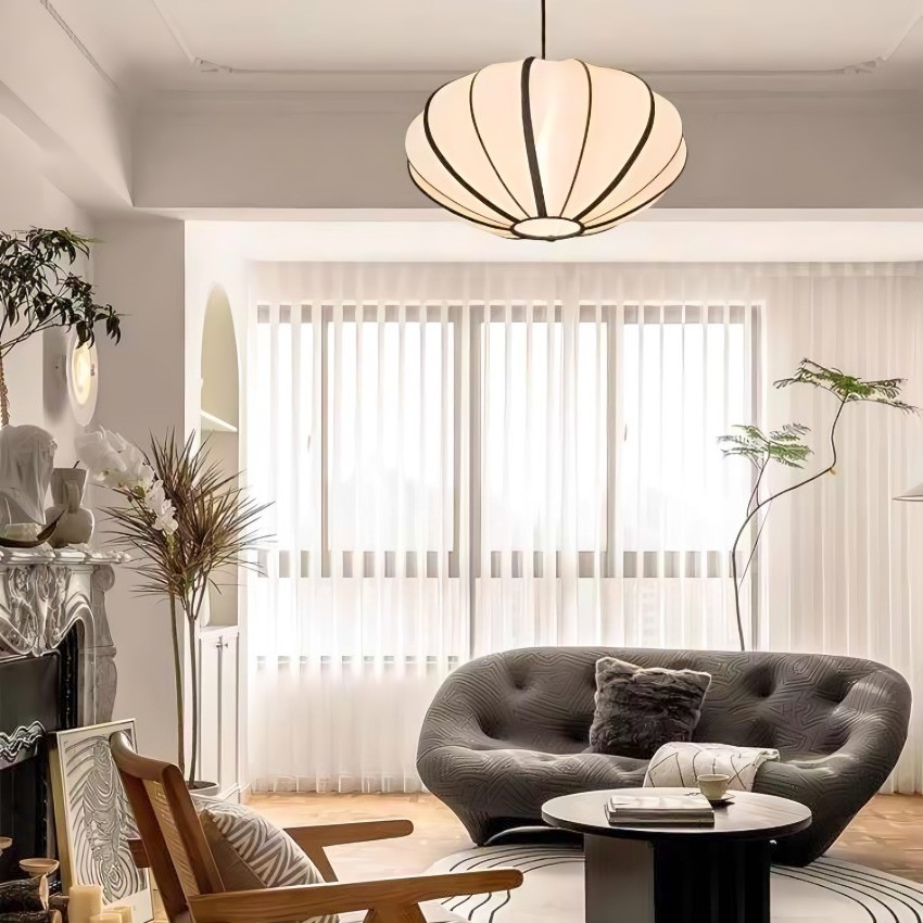 Ribbon Fabric Pendant Light – Elegant Lantern Light for Dining & Living K173