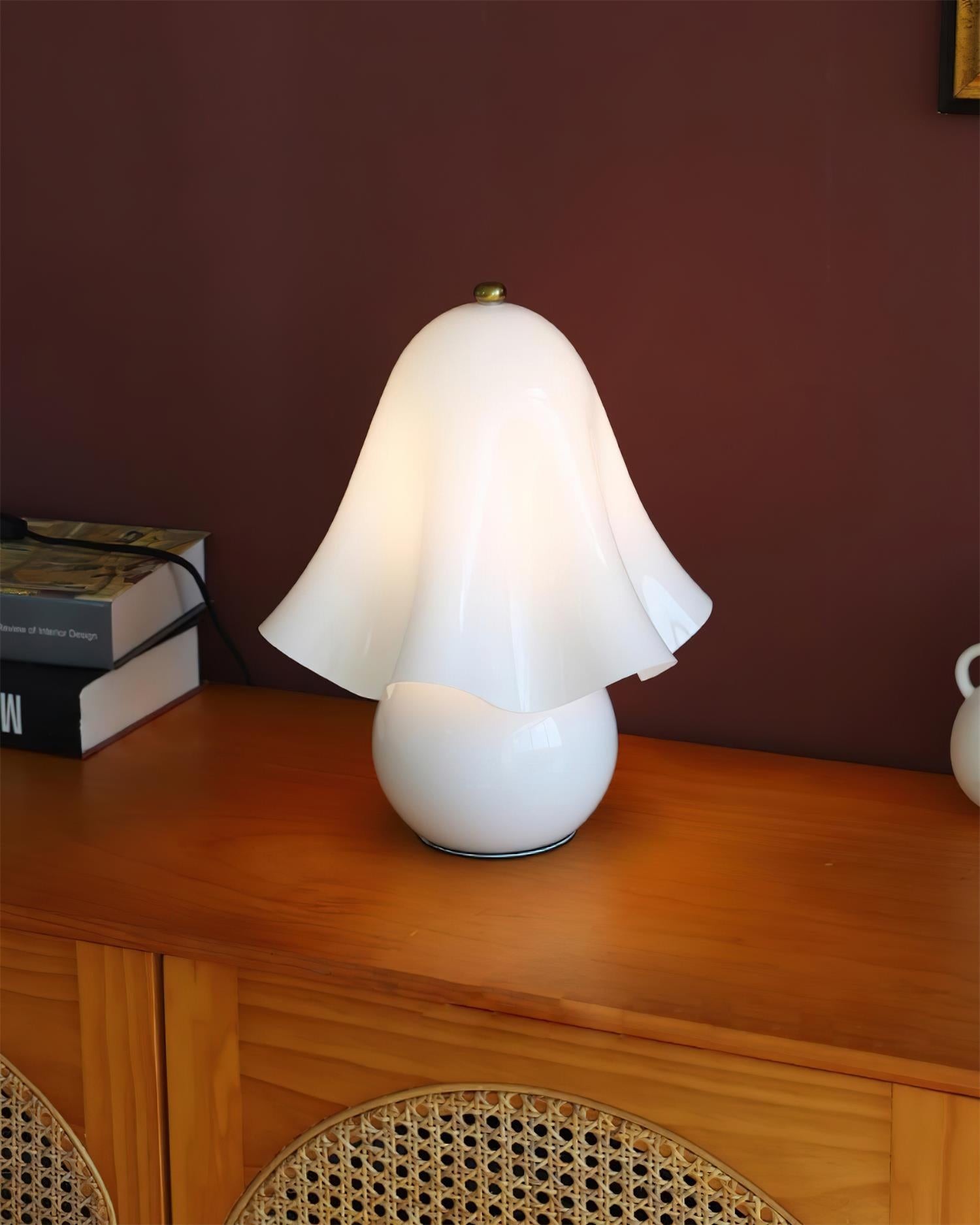 Bellina Bell Flower Table Lamp – Sculptural Glass Vera Style For Side Table Lamp K1135