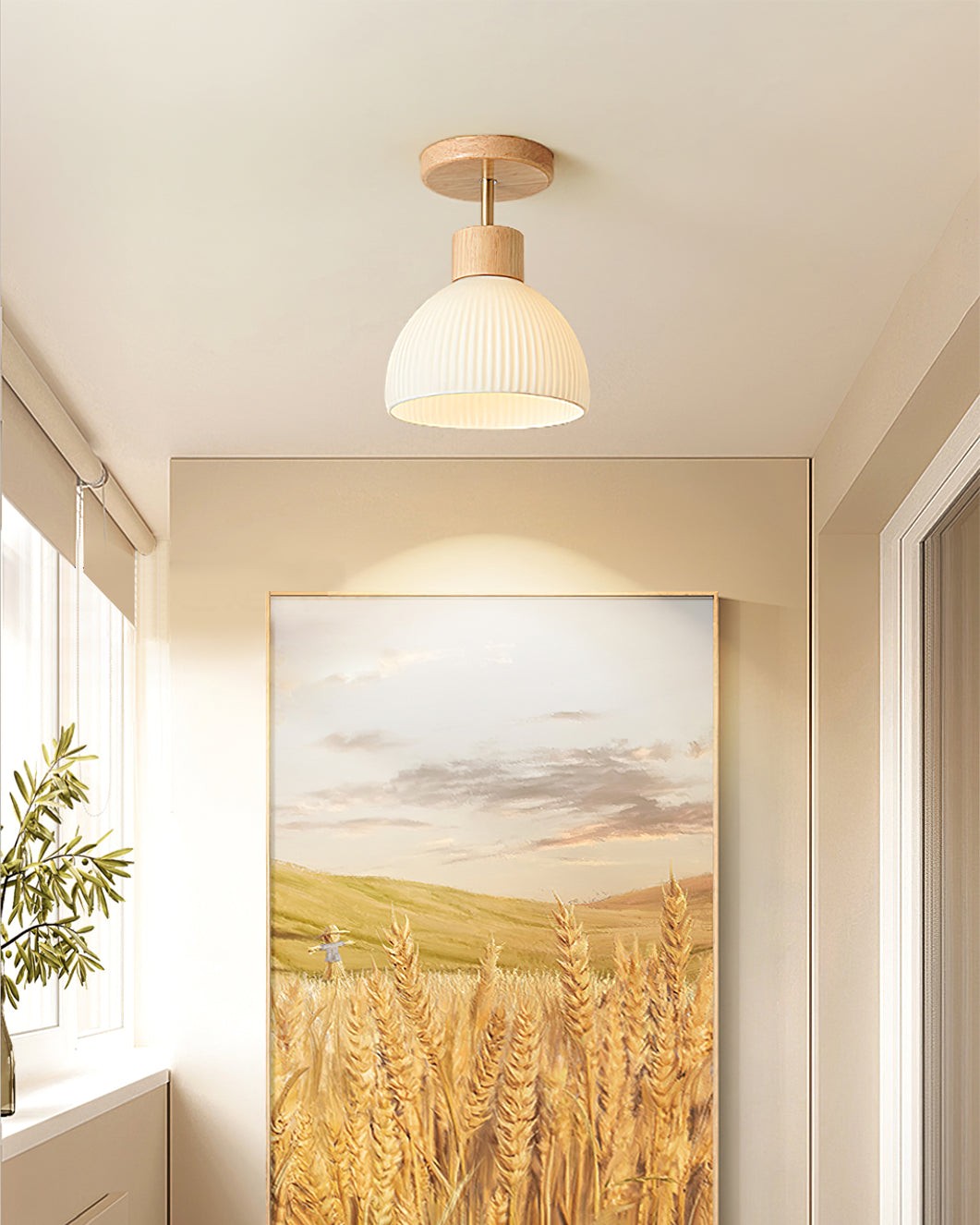 Nordic Wood Style LED Ceiling Lamp K270