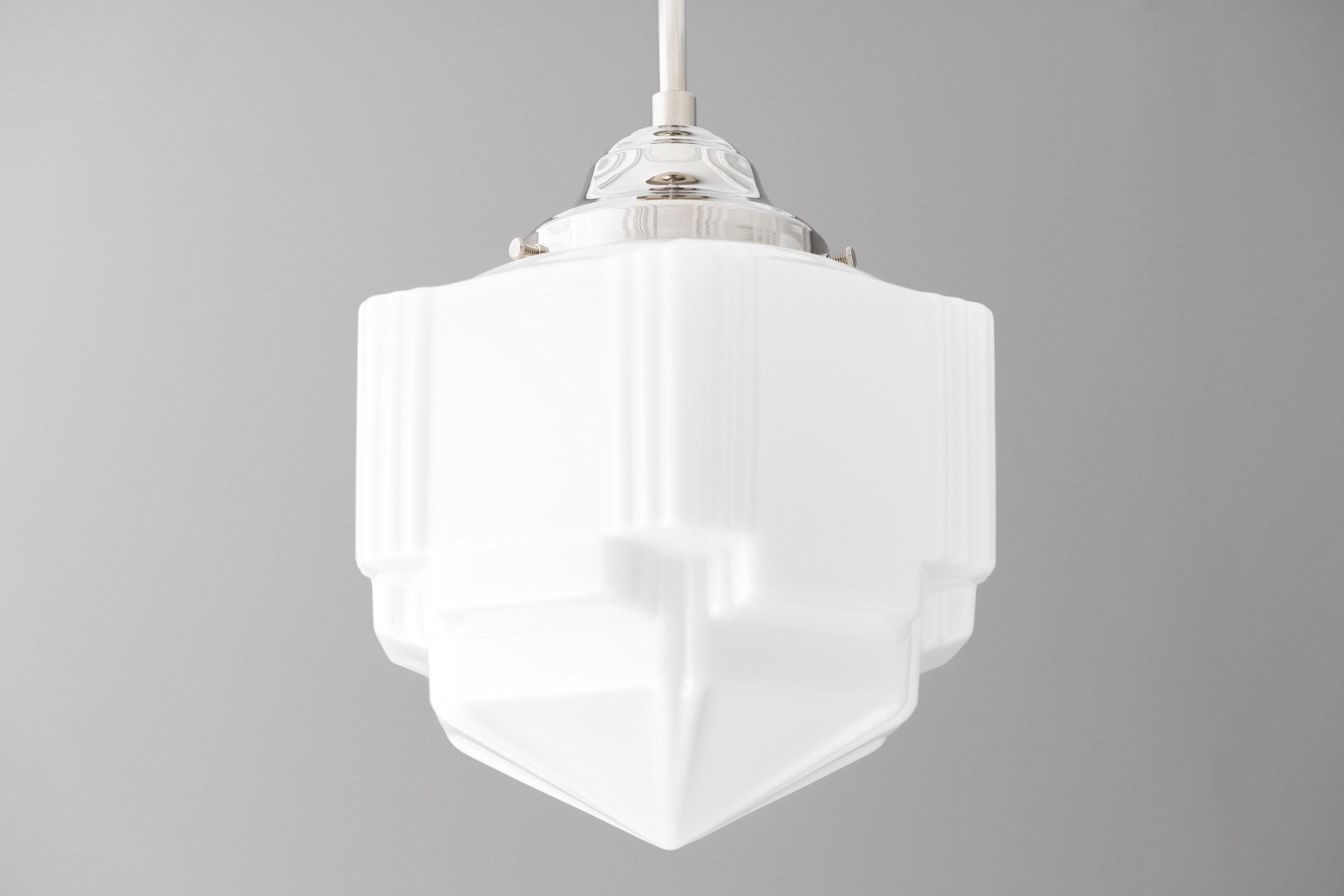 Geotower Glass Modern Pendant Light - Skyscraper Design - Brass or Black or Nickel Finish K1544