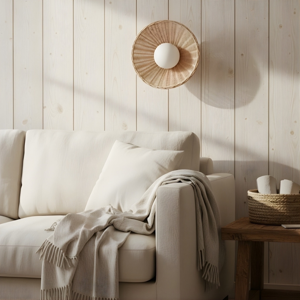 Welanery Rustic Woven Bamboo Light - Glass Wall or Ceiling Lamp for Living Room and Hallway K2390