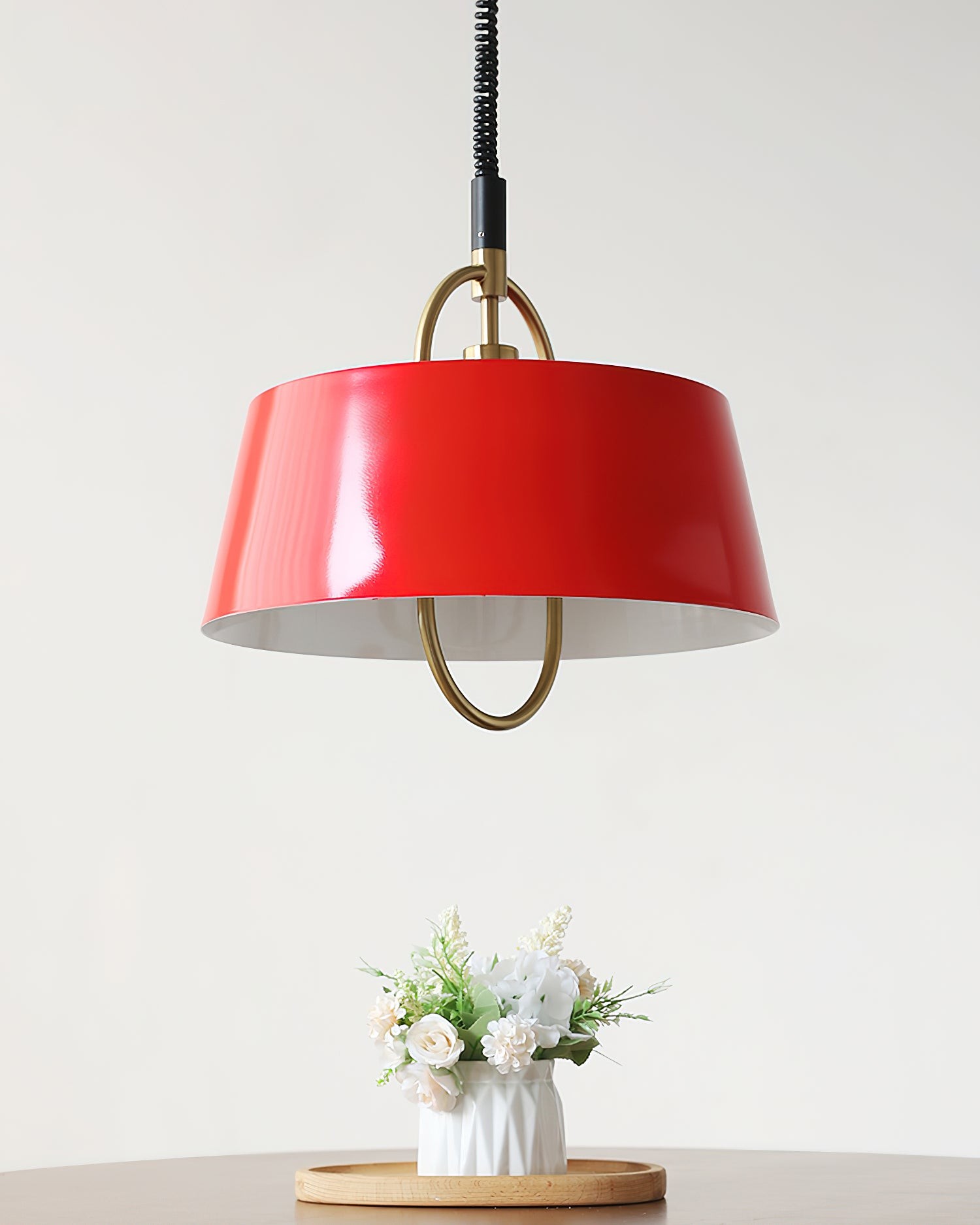 Retro Classic Drum Shaped Retractable Metal Pendant Lamp K233