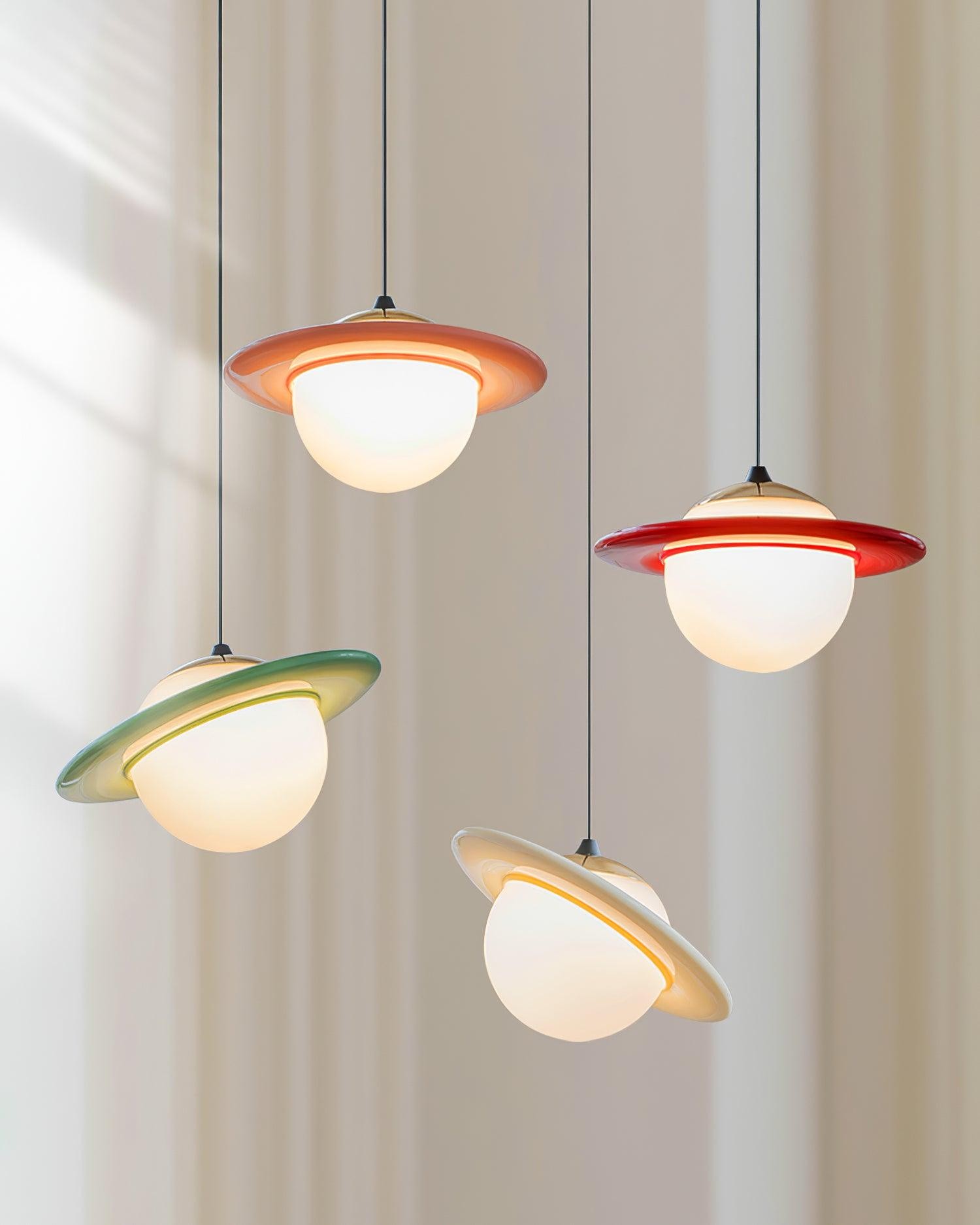 Romantic Saturn Planet Pendant Lamp for Bedroom K656