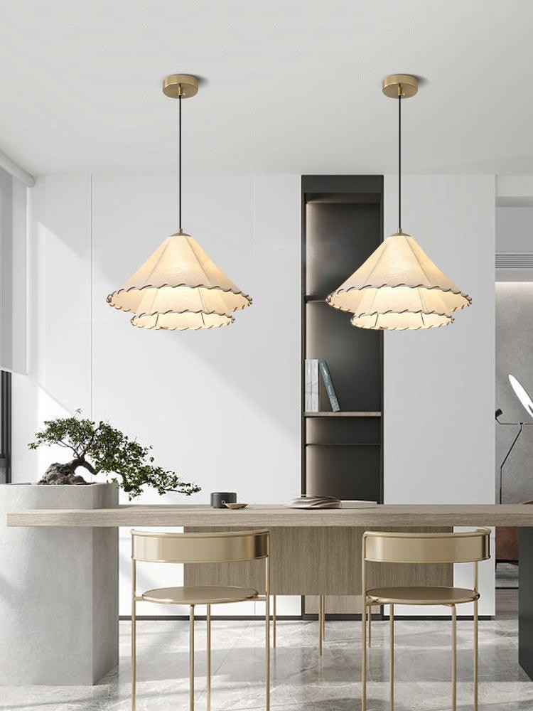 Vinatge Lotus Leaf Fabric Pendant Light K572