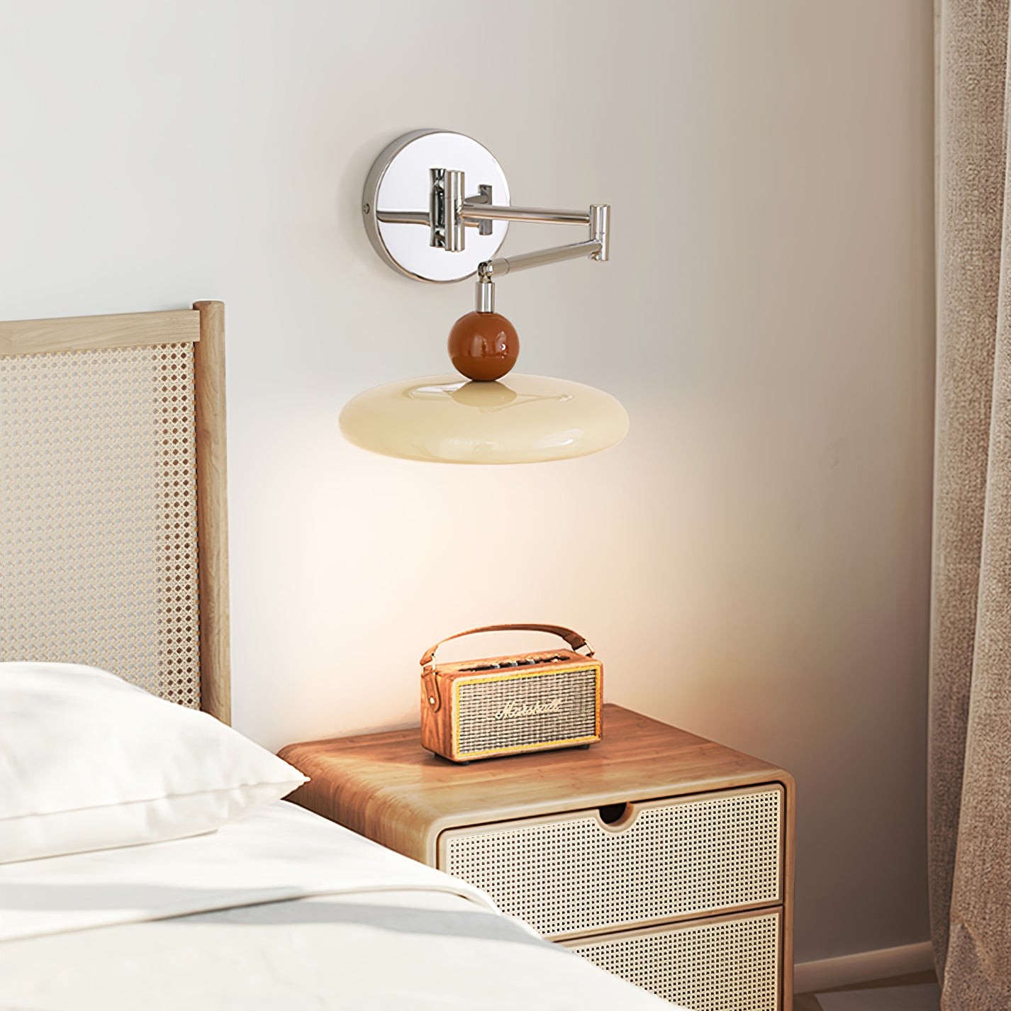 Minimalist French Creative Cream Style Rotatable Swing Arm Wall Lamp K463