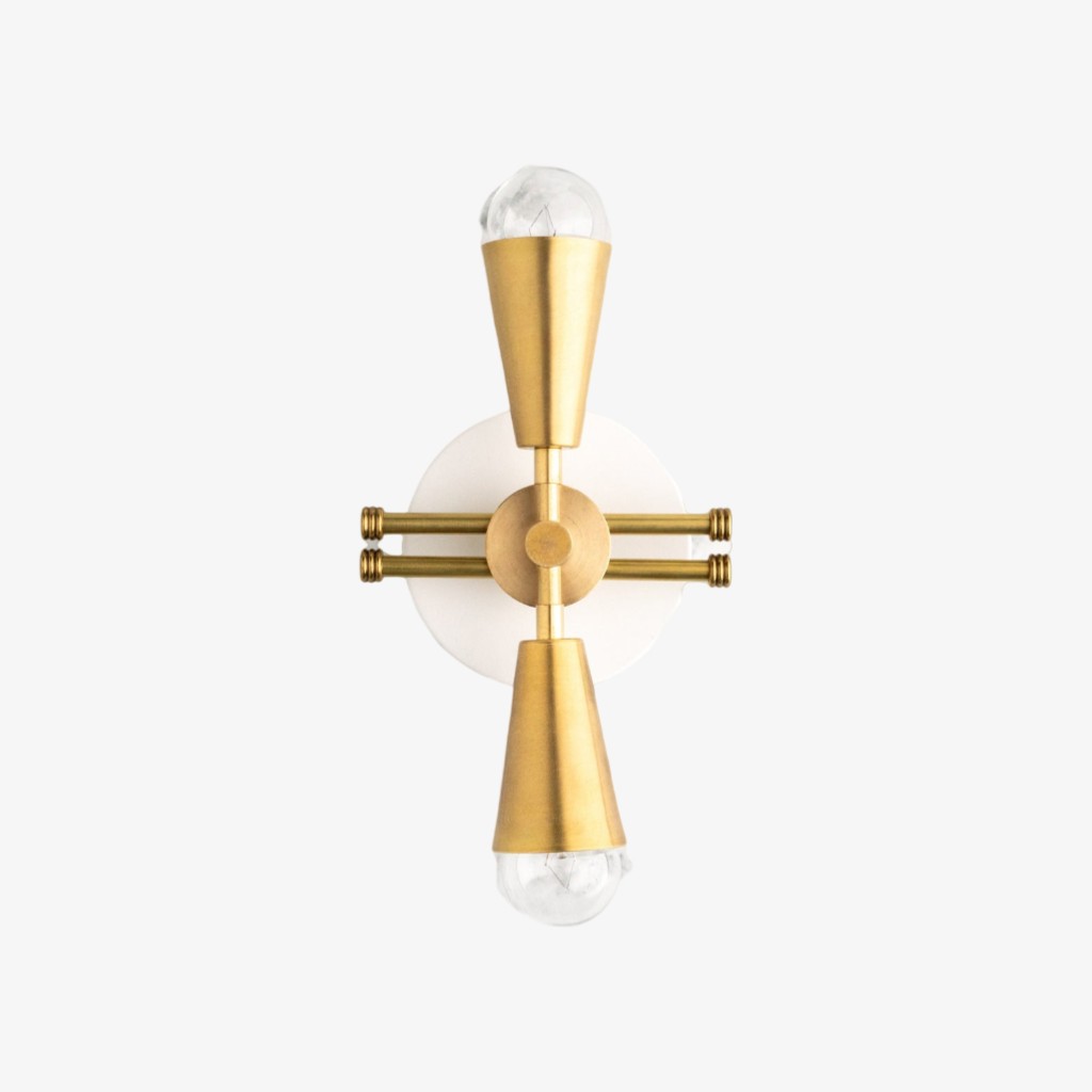 Pyralis Cone Art Deco Brass Sconce - Industrial Vanity Light K1460