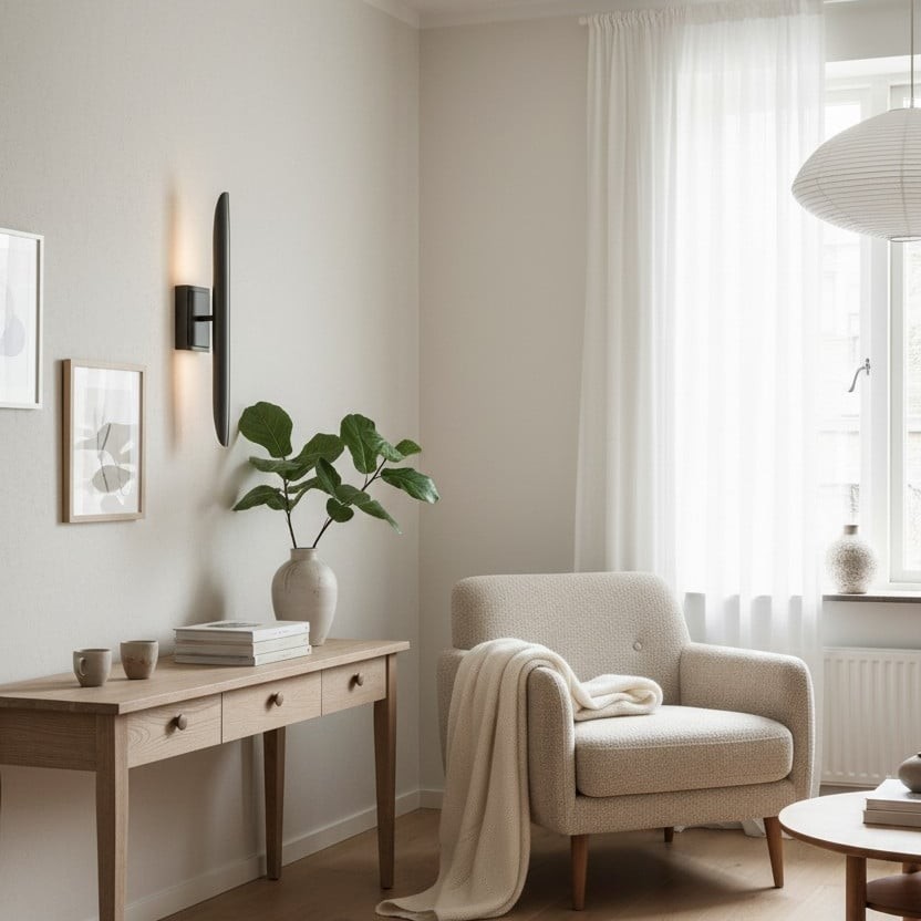 Modo Wall Sconce Minimalist Metal Frame - Contemporary Design for Bedroom, Entryway and Office K1673