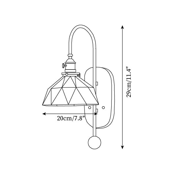 American Retro Spherical Wall Lamp K435