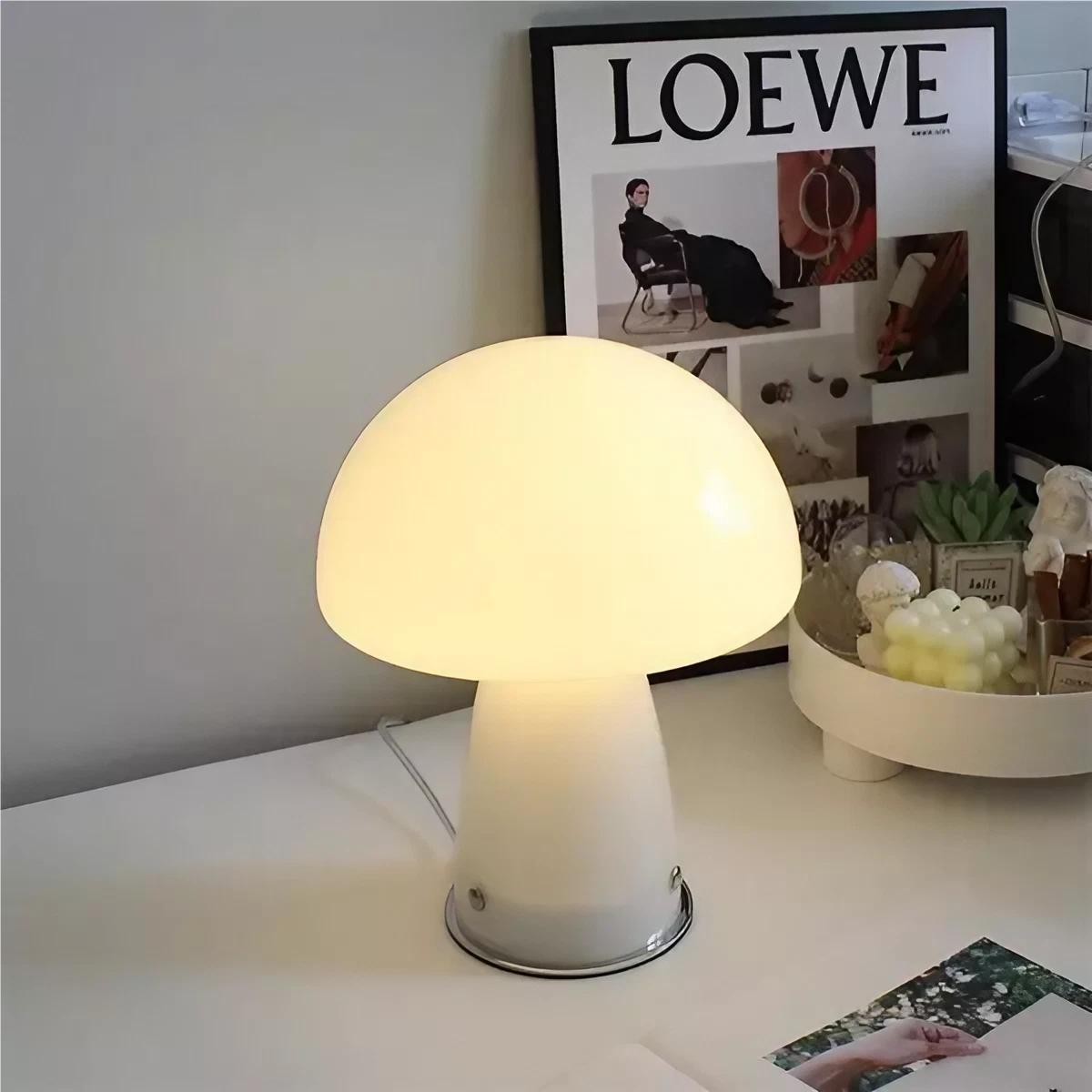 Modern Bauhaus Glass Mushroom Table Lamp K60