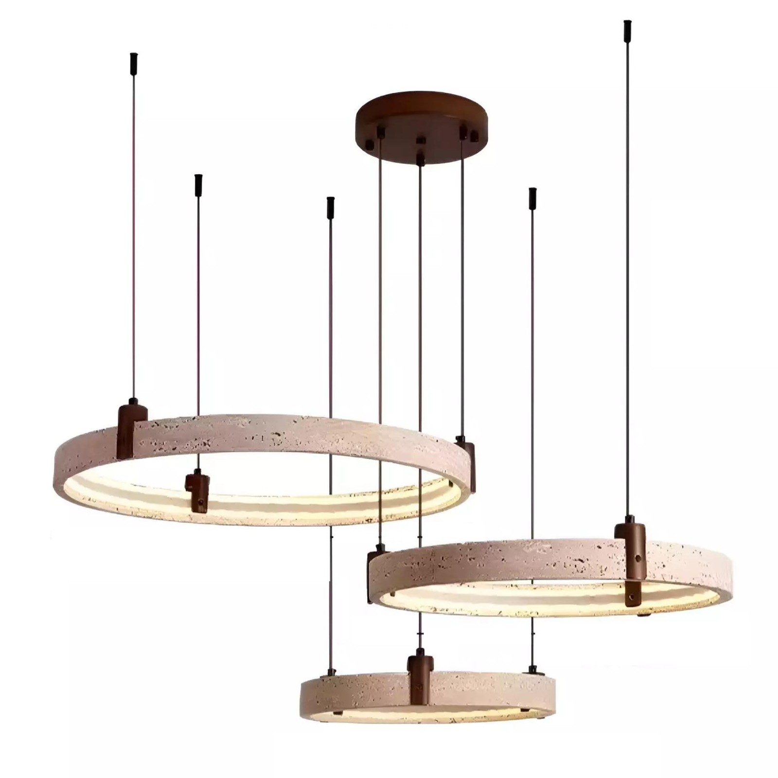 Simple Circular Travertine Pendant Lamp K842