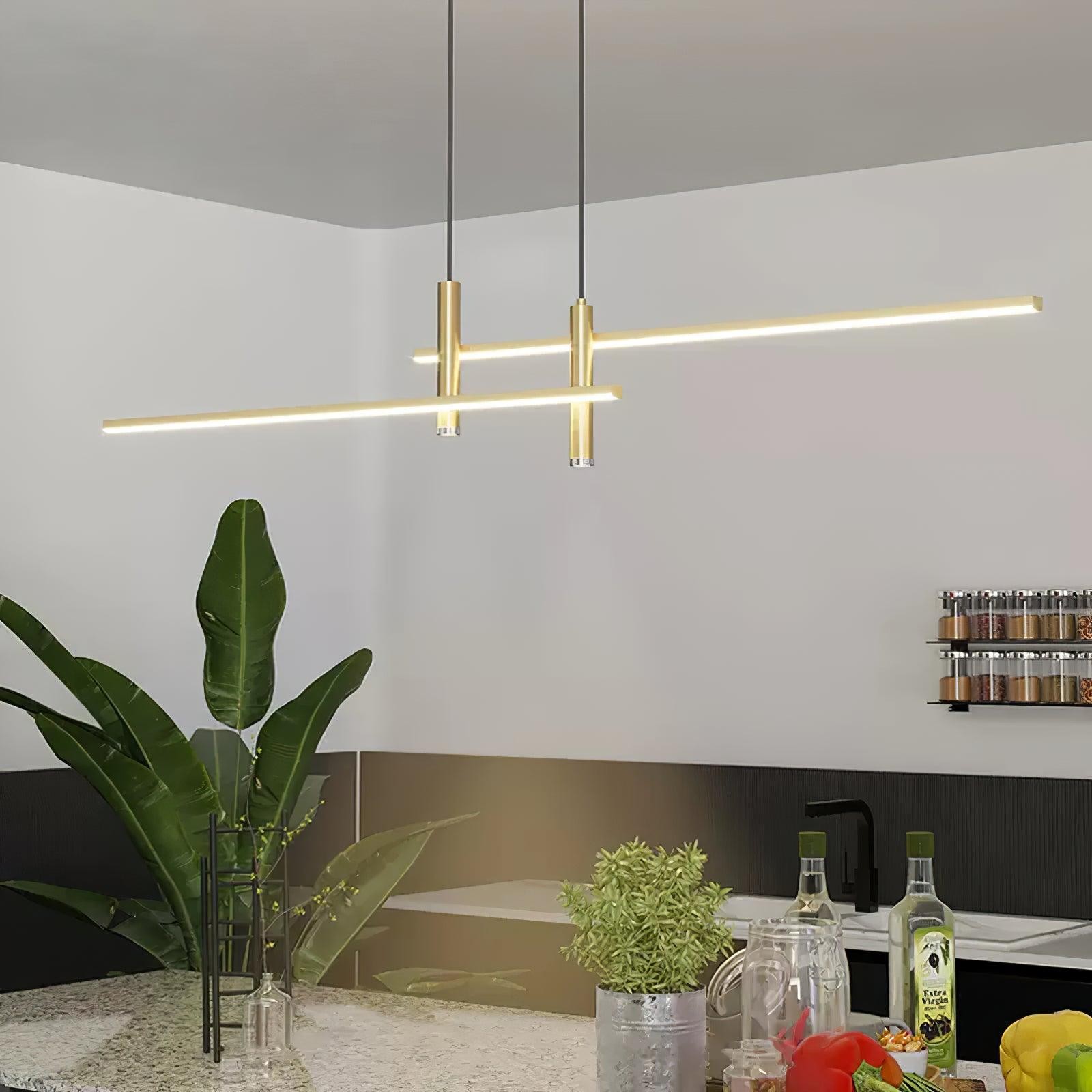 Modern Minimalist Sleek Metal Rod Chandelier K521