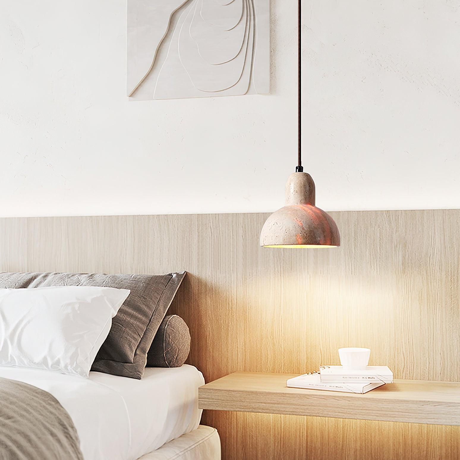 Wabi-Sabi Style Creative Travertine Pendant Light K690