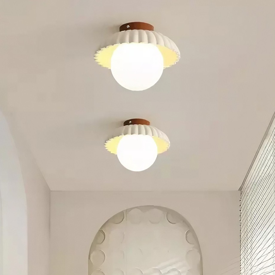 Alien Cream Ceiling Light - Resin Flower Ceiling Lamp for Living Room and Kitchen K227