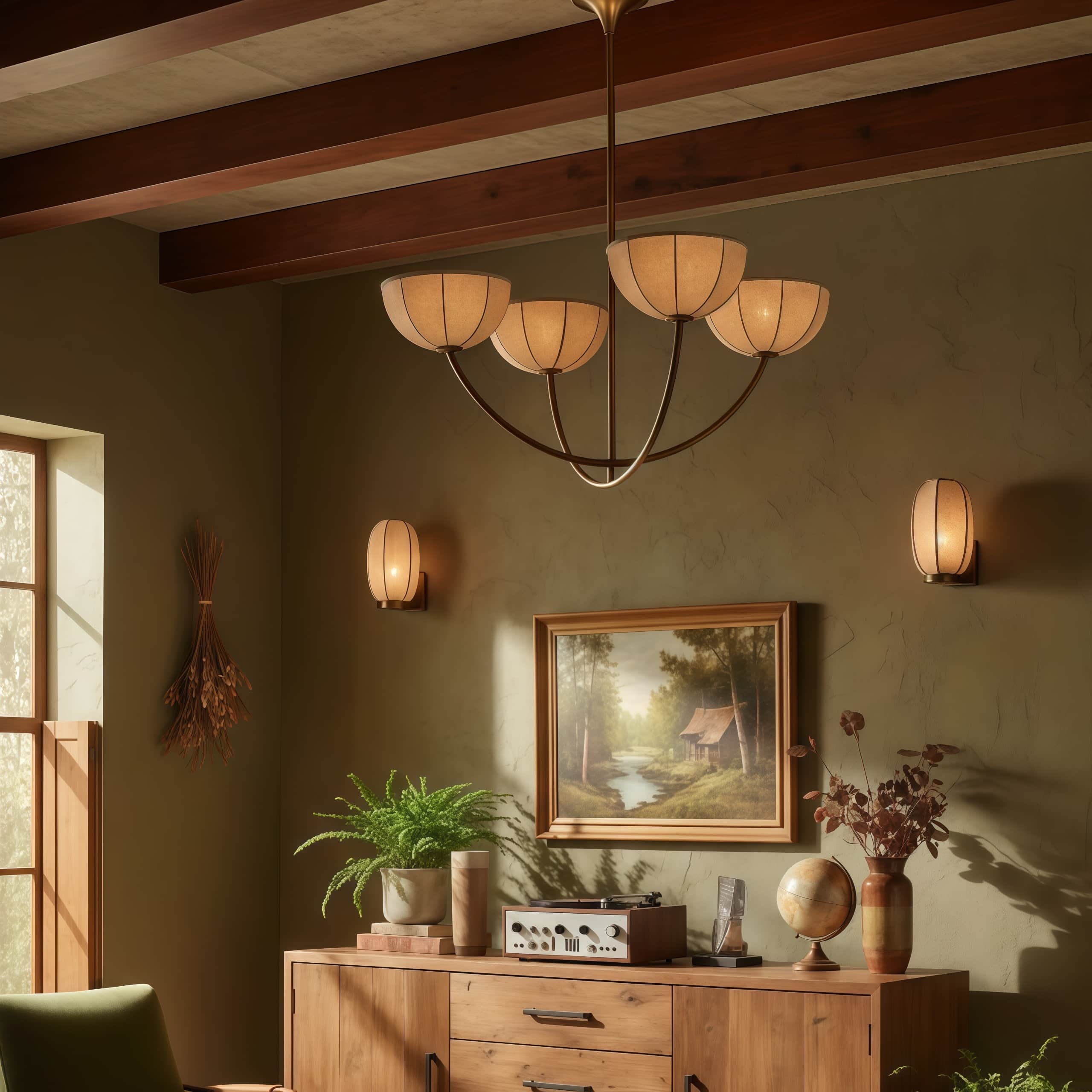 Loomis Minimalist Fabric Chandelier - Soft Ambient Lighting for Kitchen Island K2355