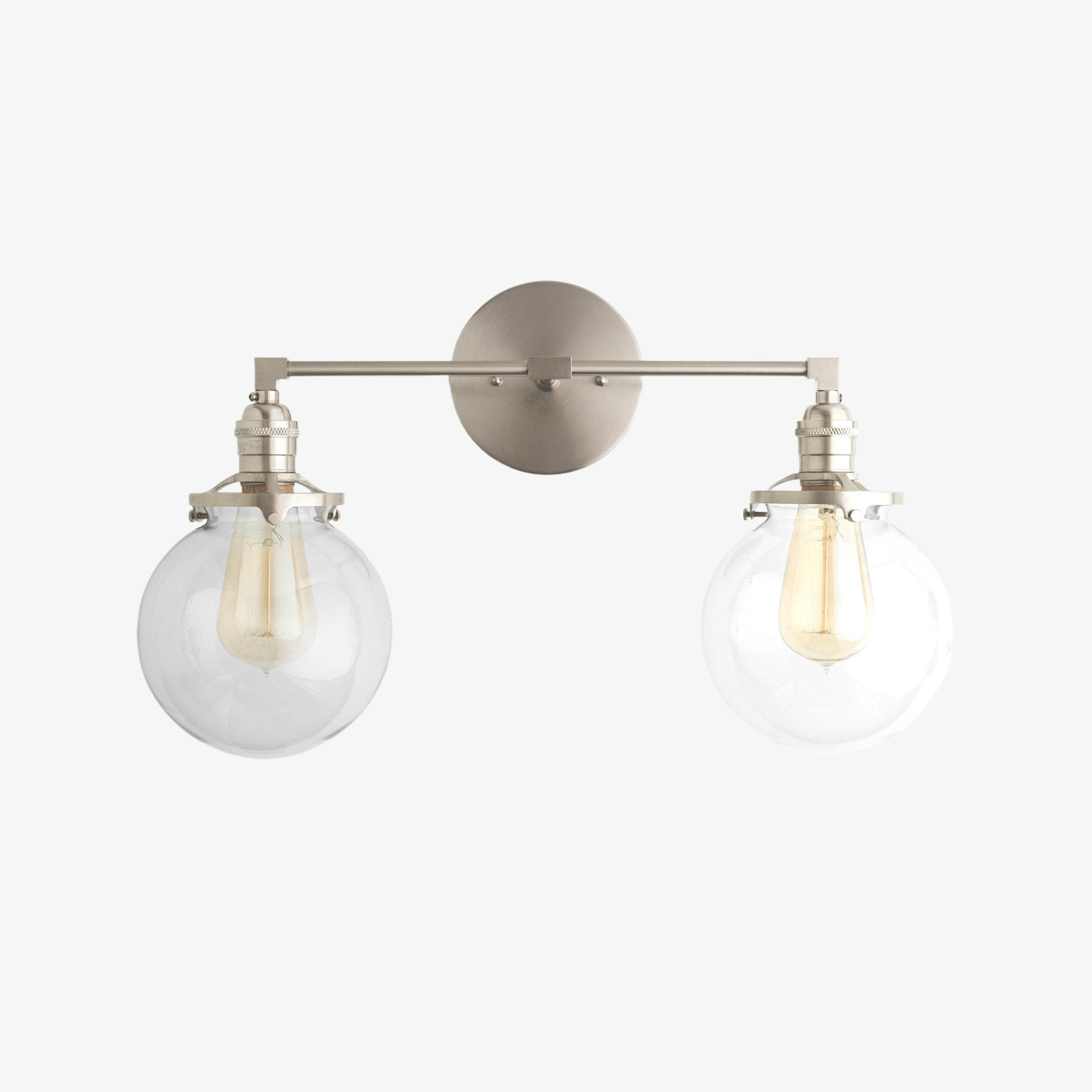 Lumio Globe Glass Globe Vanity Light - Modern Two Light Bathroom Sconce K1432