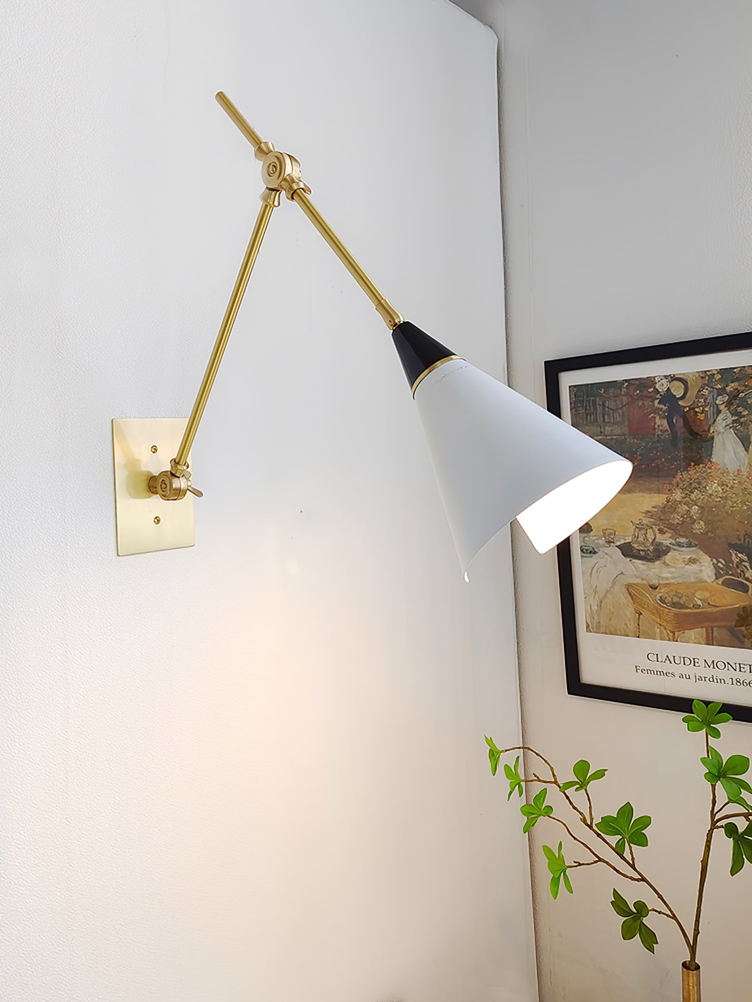 Vintage Metal Adjustable Swing Arm Wall Lamp K850