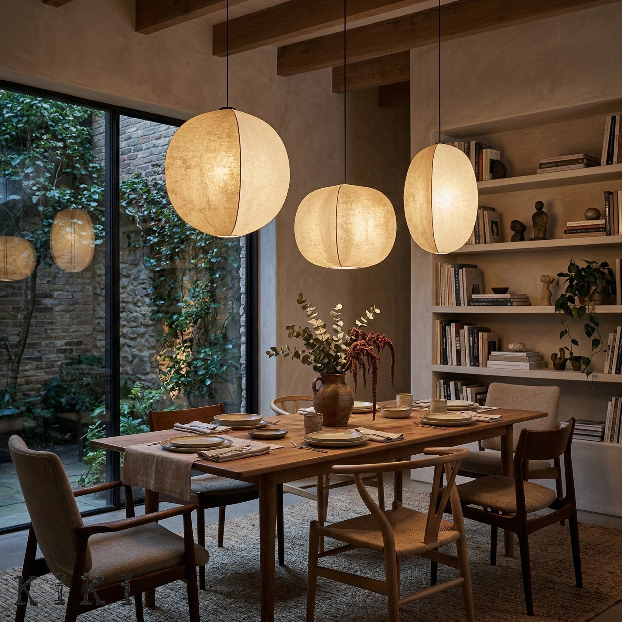 Diora Modern Silk Finish Pendant Lamp - Wabi Sabi Style Lighting for Interiors K1760